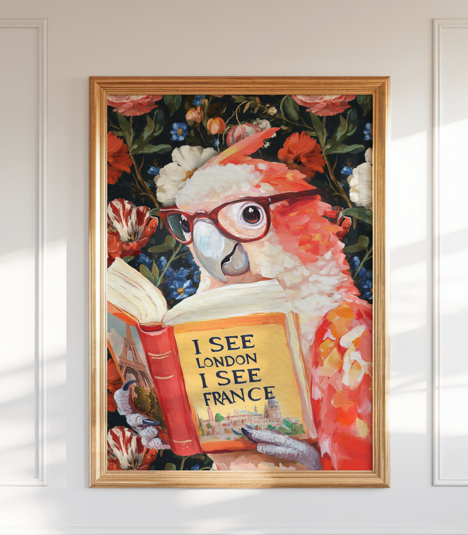 Funny Wall Art I See London I See France | Parrot Bathroom Art Print, Funny Animal Wall Decor, Quirky Bathroom Print, Humorous Art