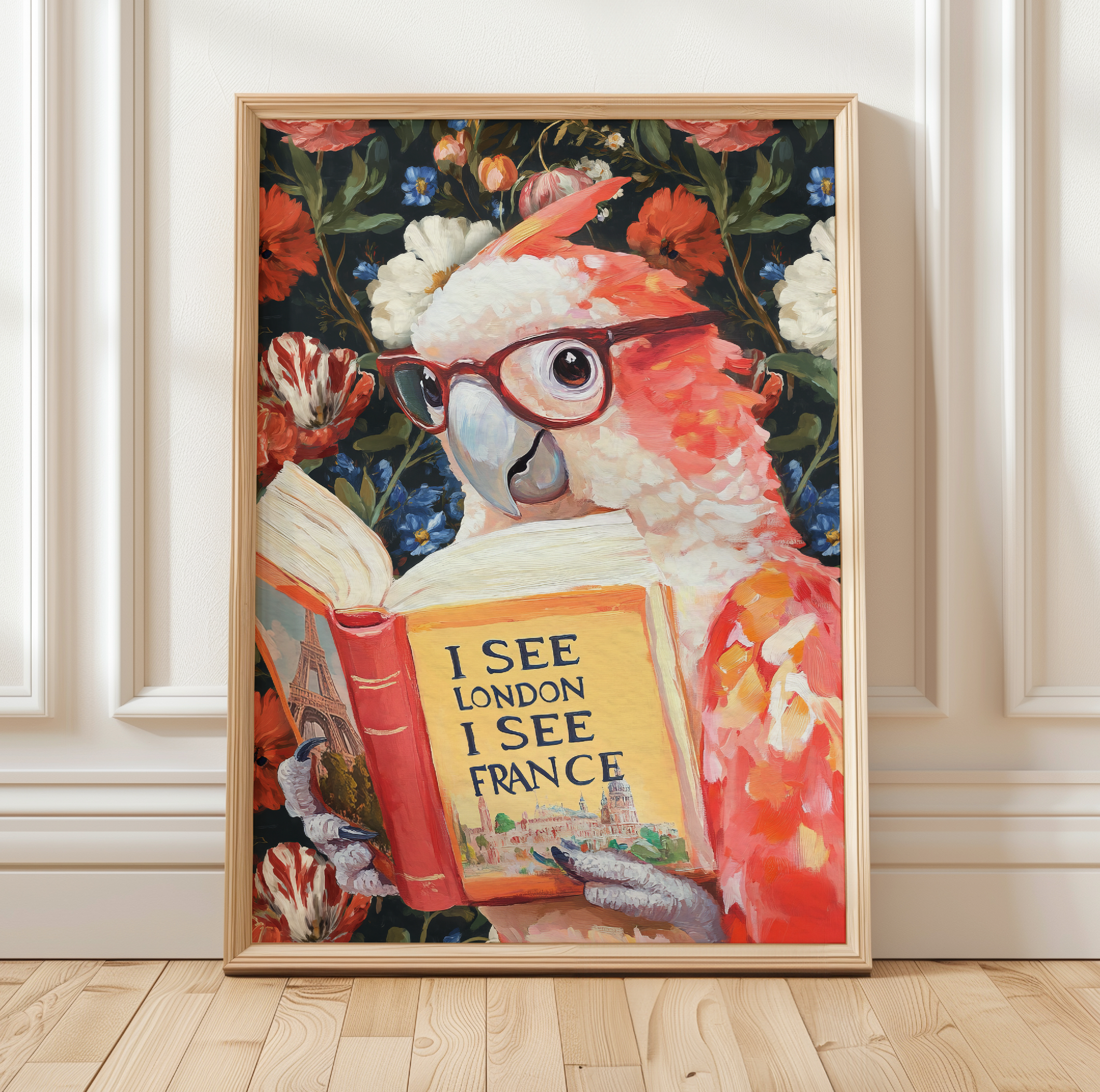 Funny Wall Art I See London I See France | Parrot Bathroom Art Print, Funny Animal Wall Decor, Quirky Bathroom Print, Humorous Art