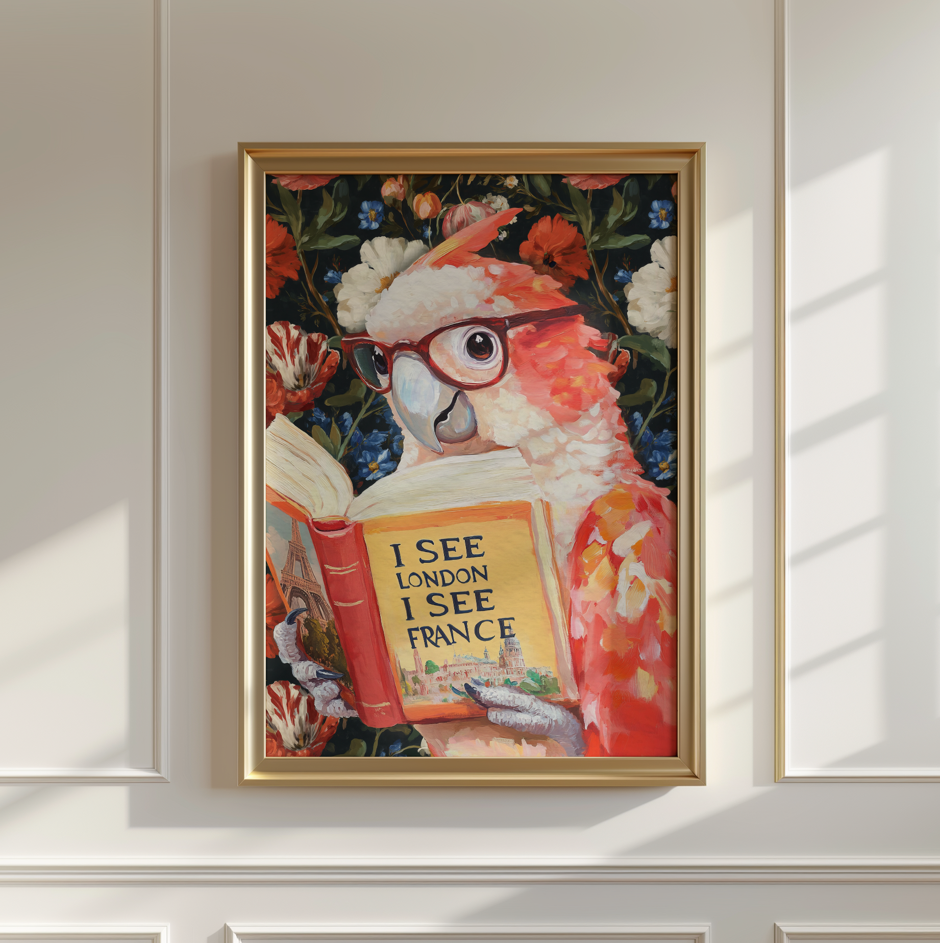 Funny Wall Art I See London I See France | Parrot Bathroom Art Print, Funny Animal Wall Decor, Quirky Bathroom Print, Humorous Art