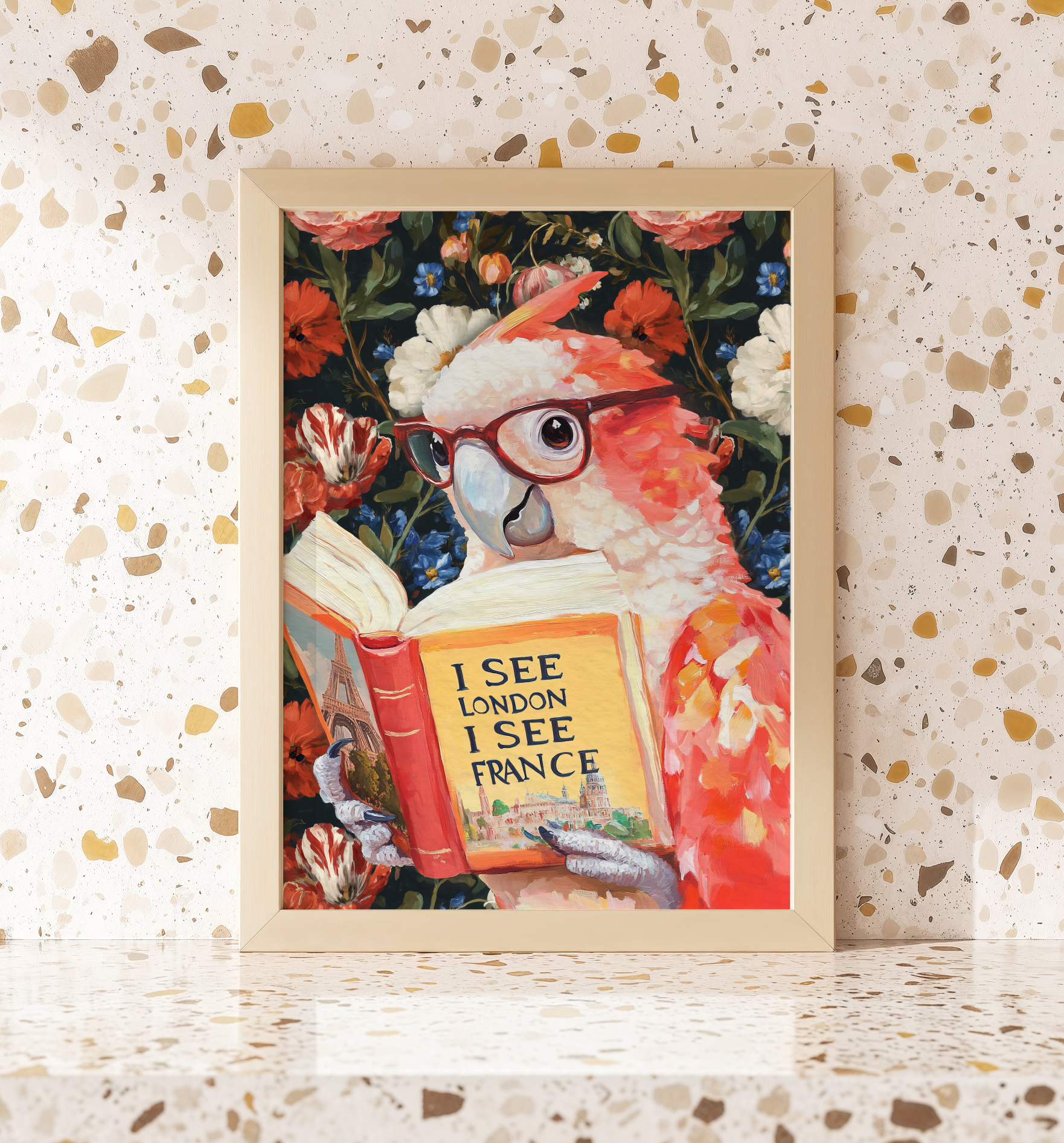 Funny Wall Art I See London I See France | Parrot Bathroom Art Print, Funny Animal Wall Decor, Quirky Bathroom Print, Humorous Art