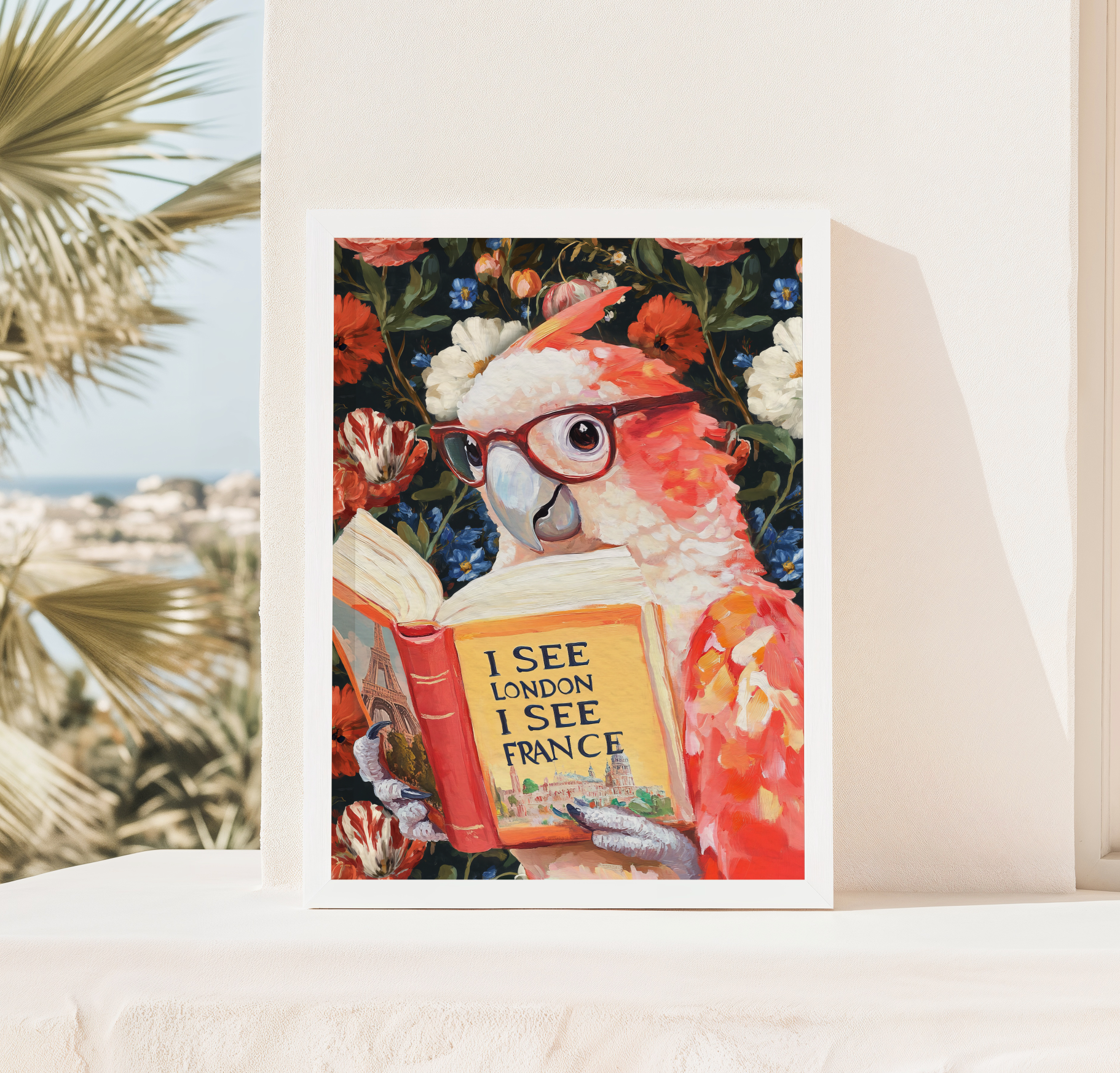 Funny Wall Art I See London I See France | Parrot Bathroom Art Print, Funny Animal Wall Decor, Quirky Bathroom Print, Humorous Art