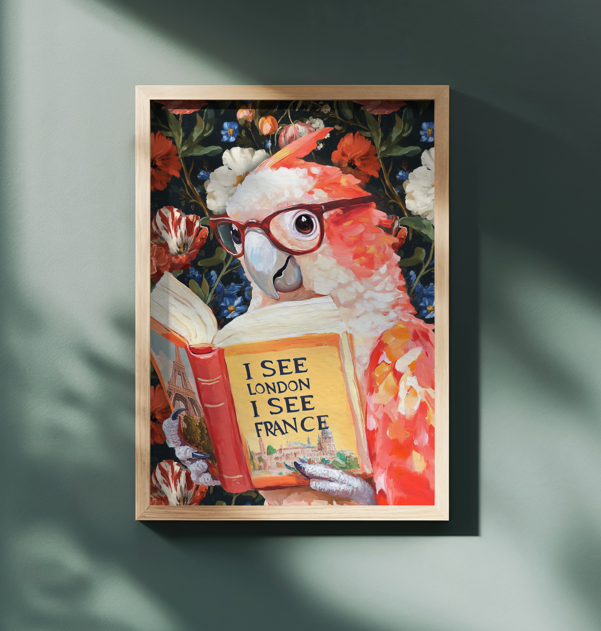 Funny Wall Art I See London I See France | Parrot Bathroom Art Print, Funny Animal Wall Decor, Quirky Bathroom Print, Humorous Art