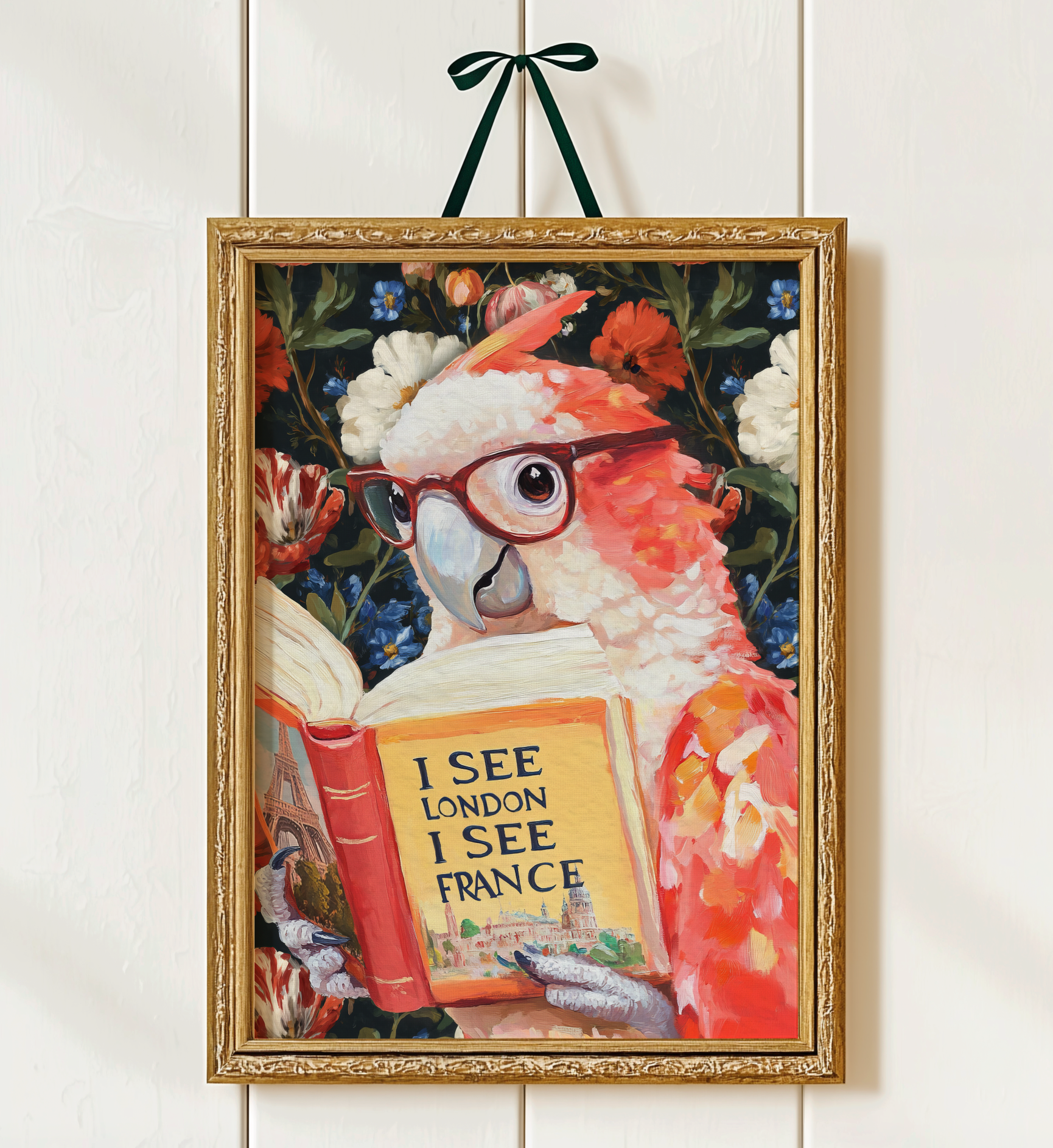 Funny Wall Art I See London I See France | Parrot Bathroom Art Print, Funny Animal Wall Decor, Quirky Bathroom Print, Humorous Art