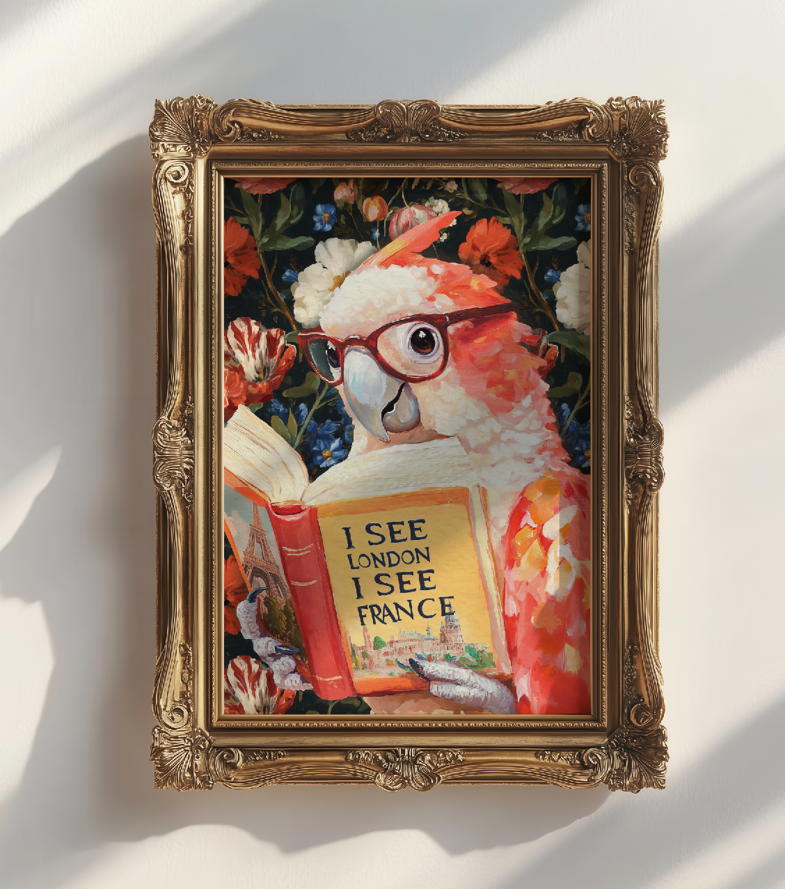 Funny Wall Art I See London I See France | Parrot Bathroom Art Print, Funny Animal Wall Decor, Quirky Bathroom Print, Humorous Art