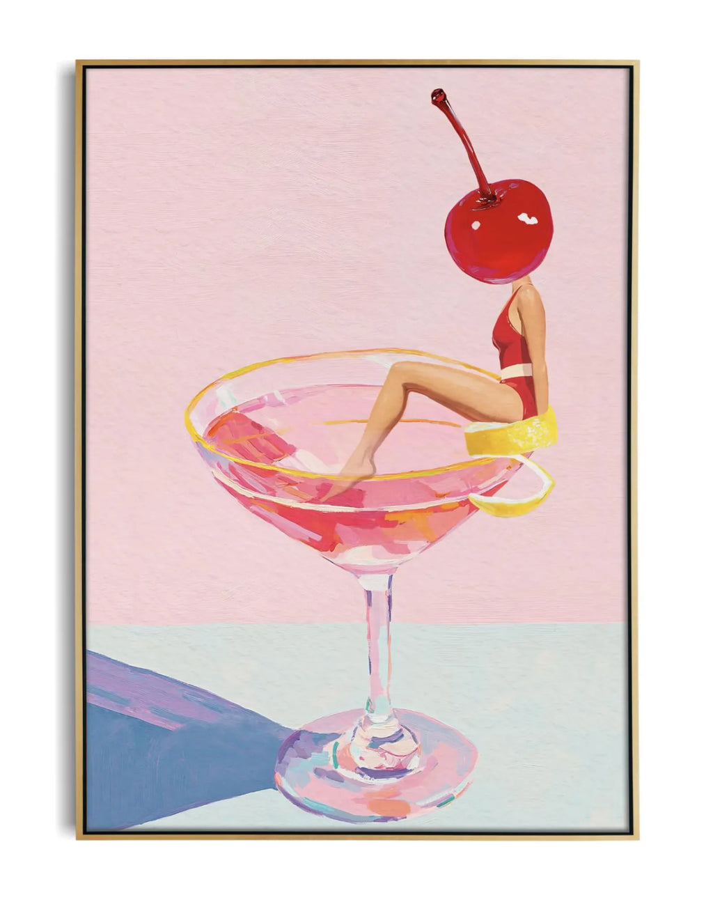 Large Elegant Cosmopolitan Cocktail Wall Art: 24x36 | 20x30 Bar Decor Martini Poster Print for Modern Home