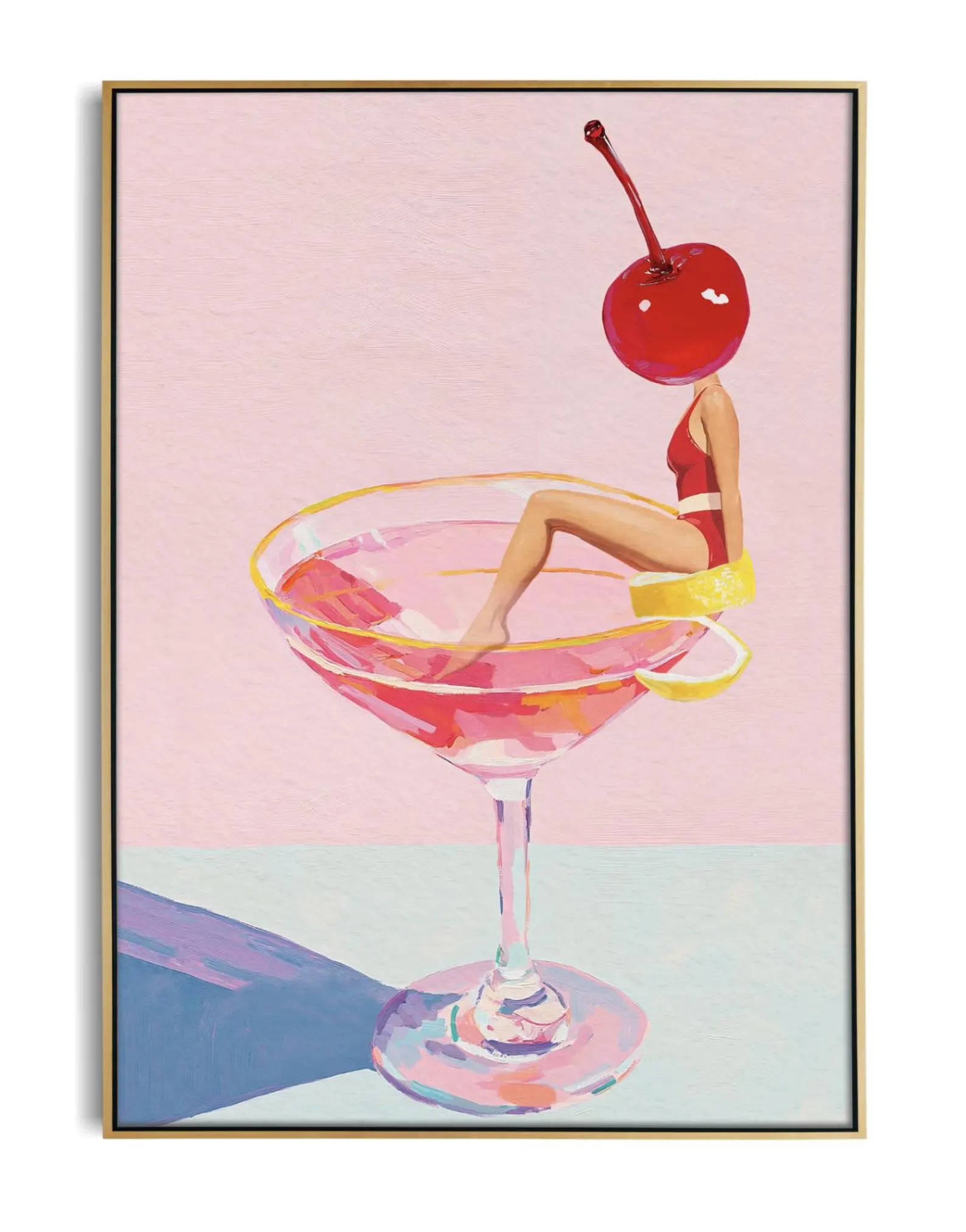 Large Elegant Cosmopolitan Cocktail Wall Art: 24x36 | 20x30 Bar Decor Martini Poster Print for Modern Home