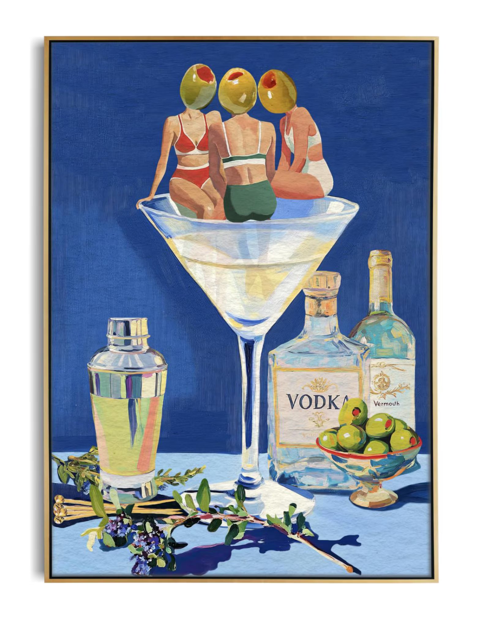 Vintage Dirty Martini Bar Print - Retro Cocktail Wall Art for Home Bar & Kitchen Decor