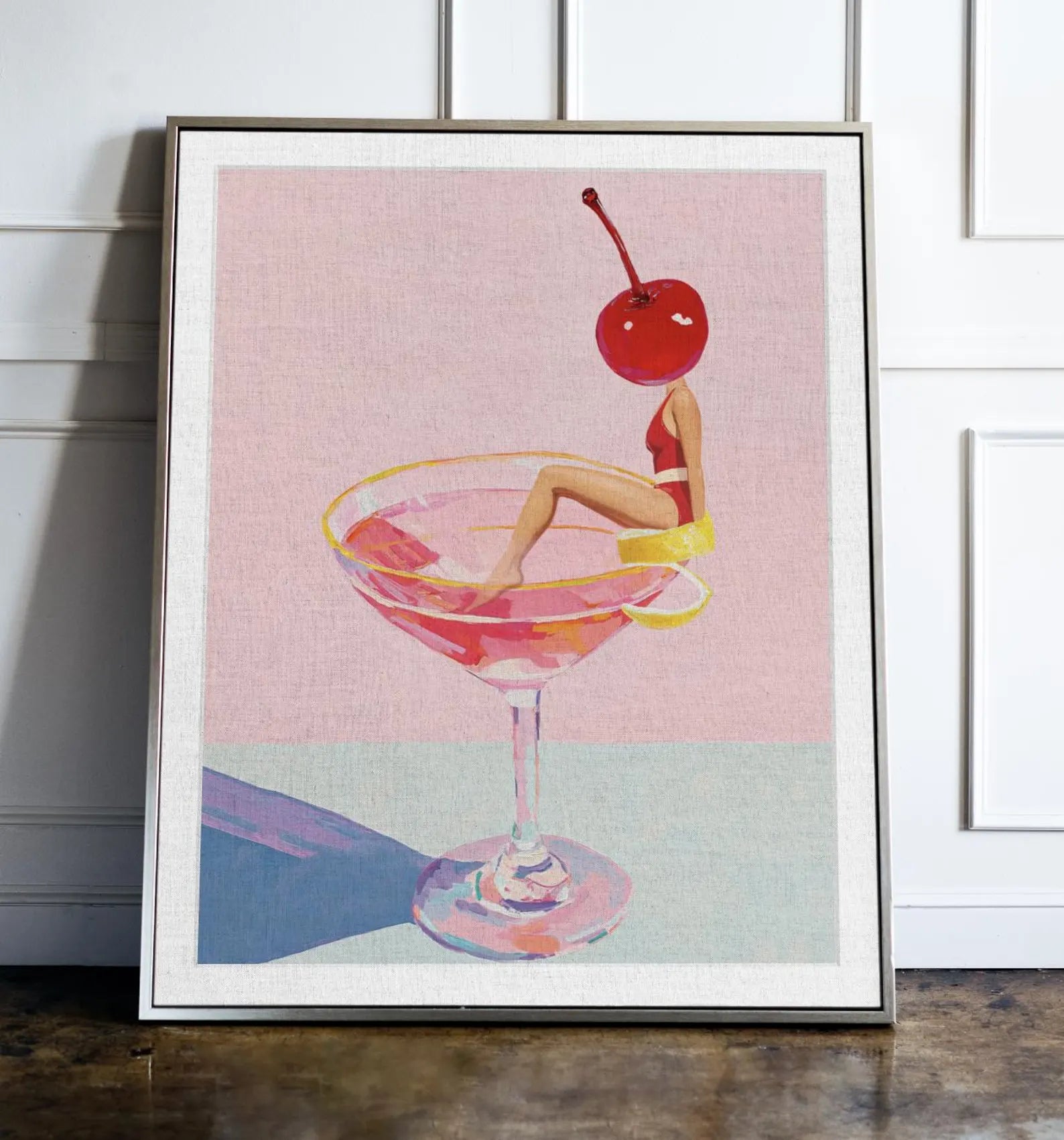 Elegant Cosmopolitan Cocktail Wall Art: Pink Drink Aesthetic Poster for Chic Bar & Home Decor