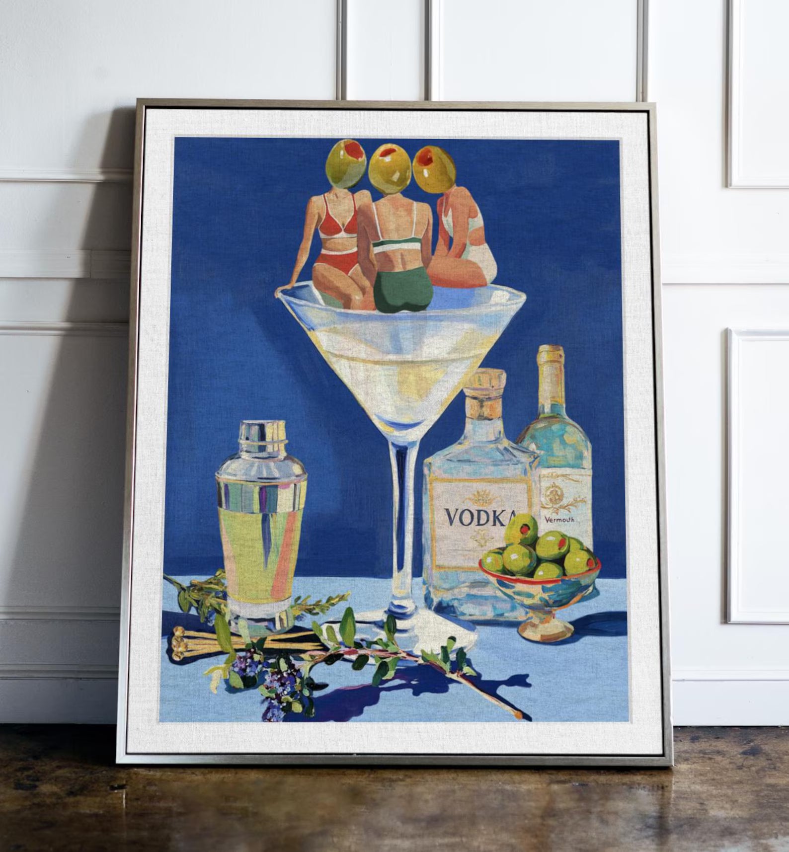 Vintage Dirty Martini Bar Print - Retro Cocktail Wall Art for Home Bar & Kitchen Decor