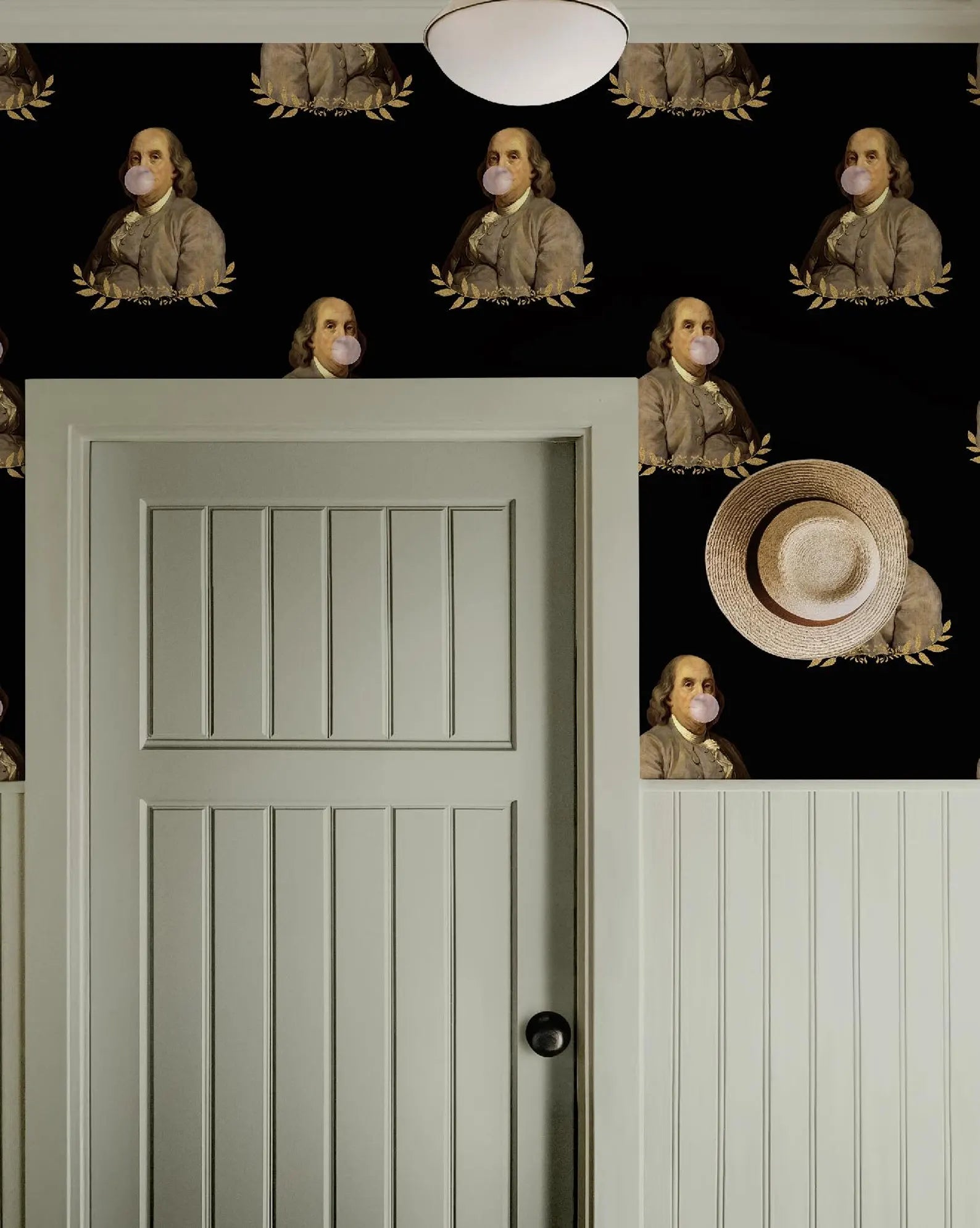 Benjamin Franklin Bubble Gum Glitter Leaf Funny Wallpaper