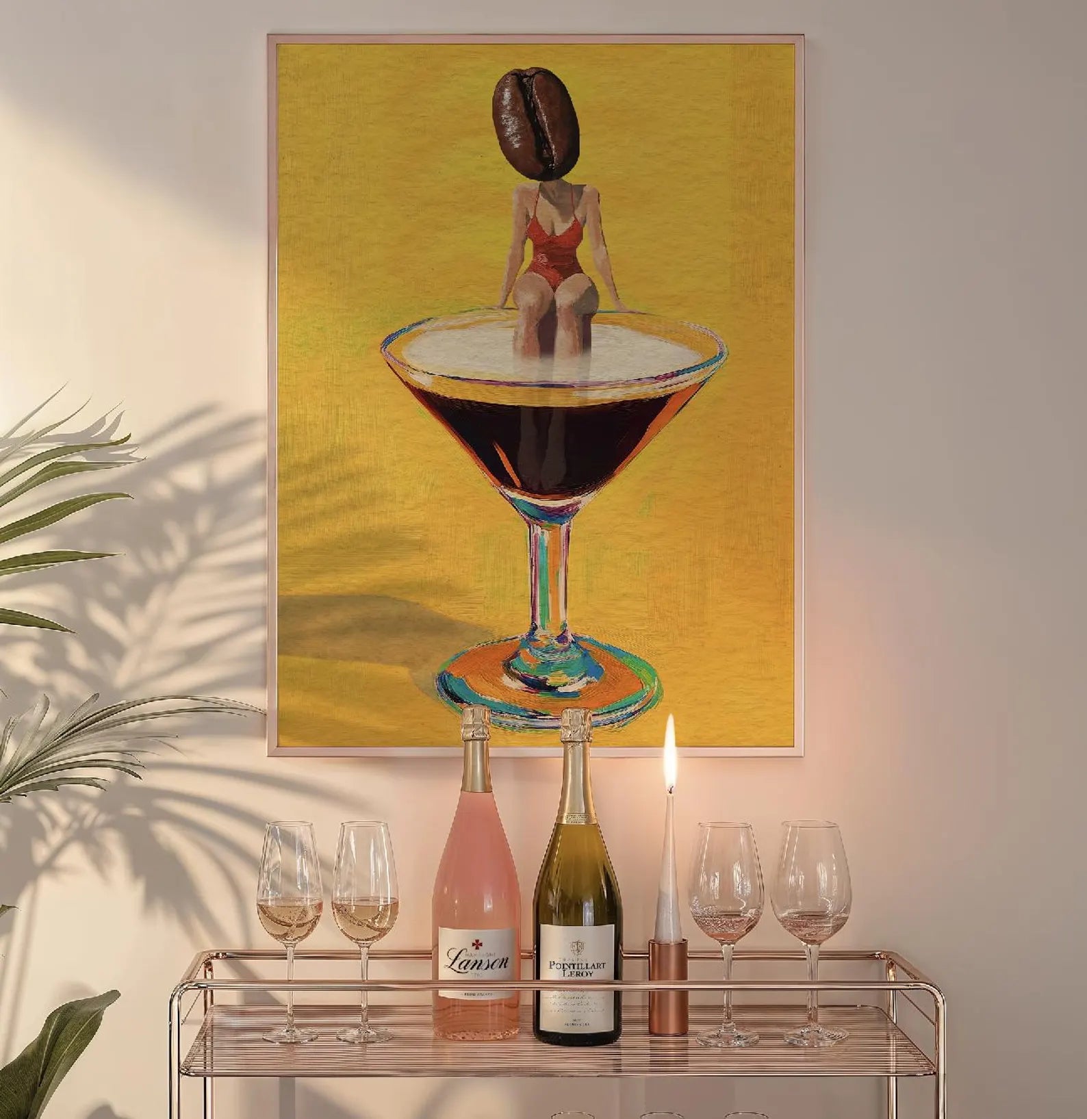 Chic Coffee Martini Girl Bar Print: Cocktail Poster Wall Art for Kitchen & Home Decor