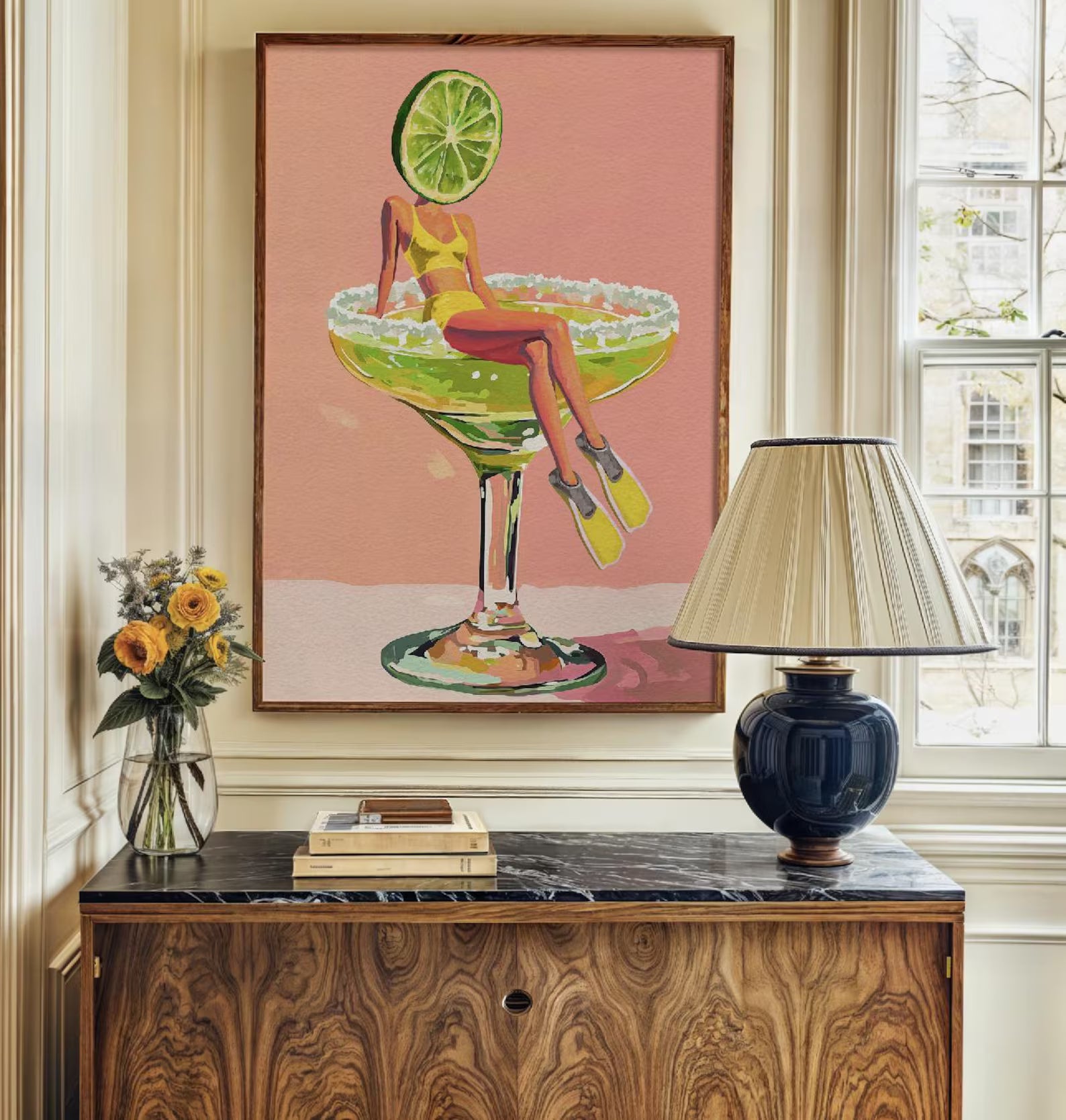 Retro Margarita Cocktail Bar Art Print - Fun Kitchen Wall Decor for Tequila Lovers