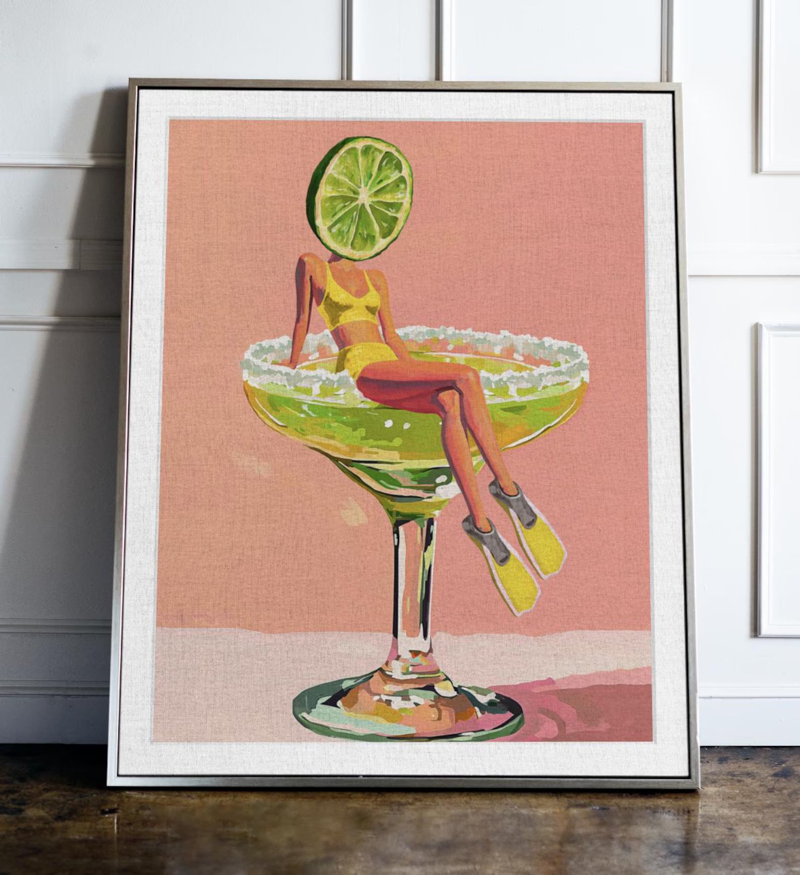 Retro Margarita Cocktail Bar Art Print - Fun Kitchen Wall Decor for Tequila Lovers