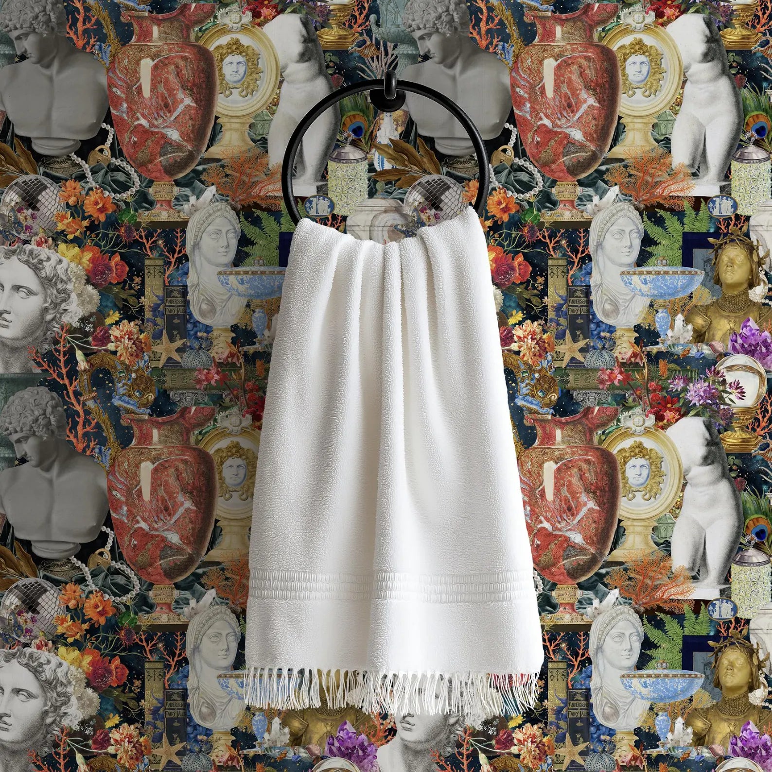 Maximalist Boho Wallpaper: Roman Statues and Modern Artifacts Peel & Stick or Traditional