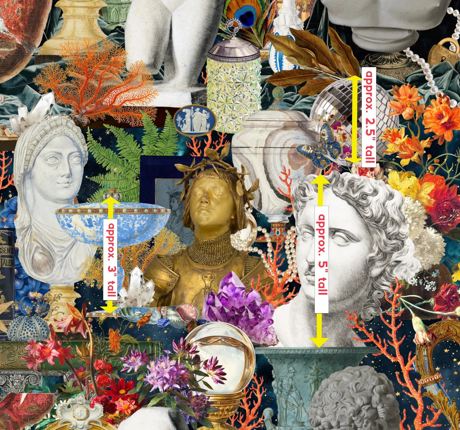 Maximalist Boho Wallpaper: Roman Statues and Modern Artifacts Peel & Stick or Traditional