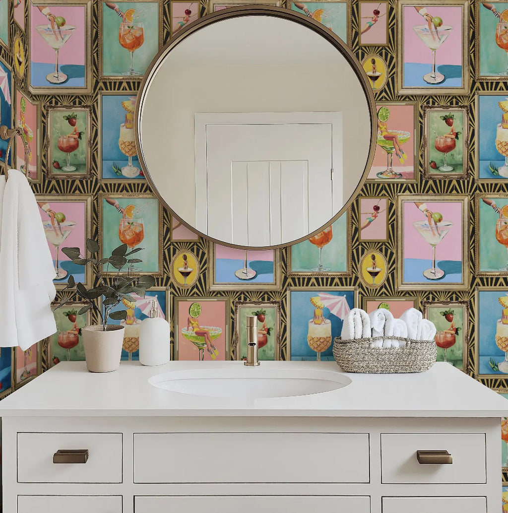 Mid-Century Retro Bar Cocktail Lounge Wallpaper - Small