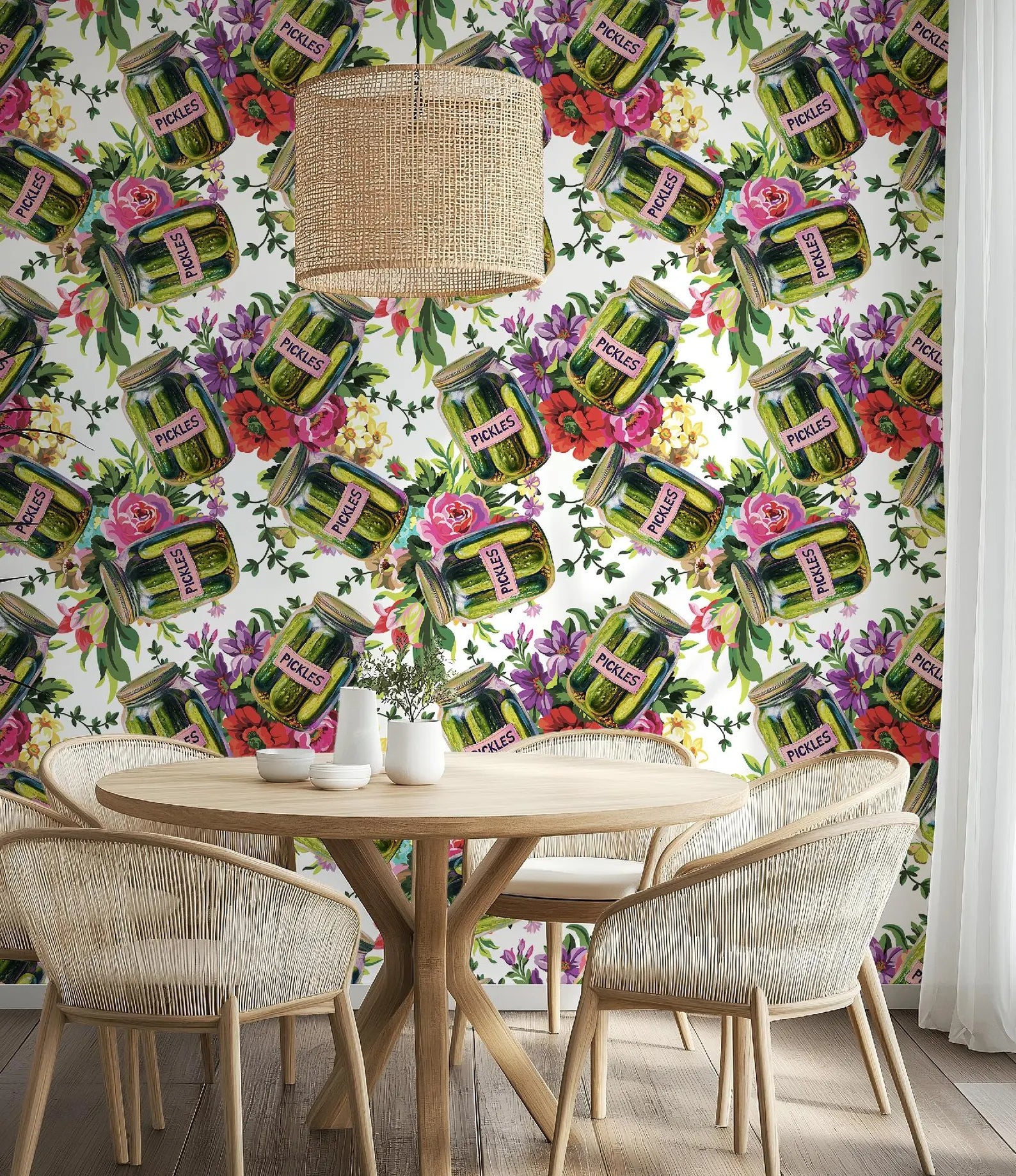 Pickle Lover's Floral Wallpaper
