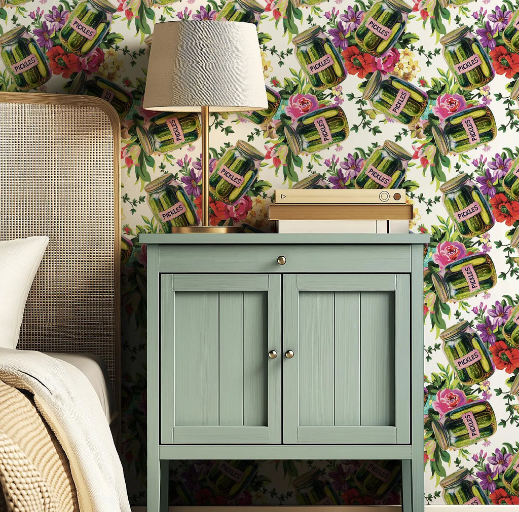 Pickle Lover's Floral Wallpaper