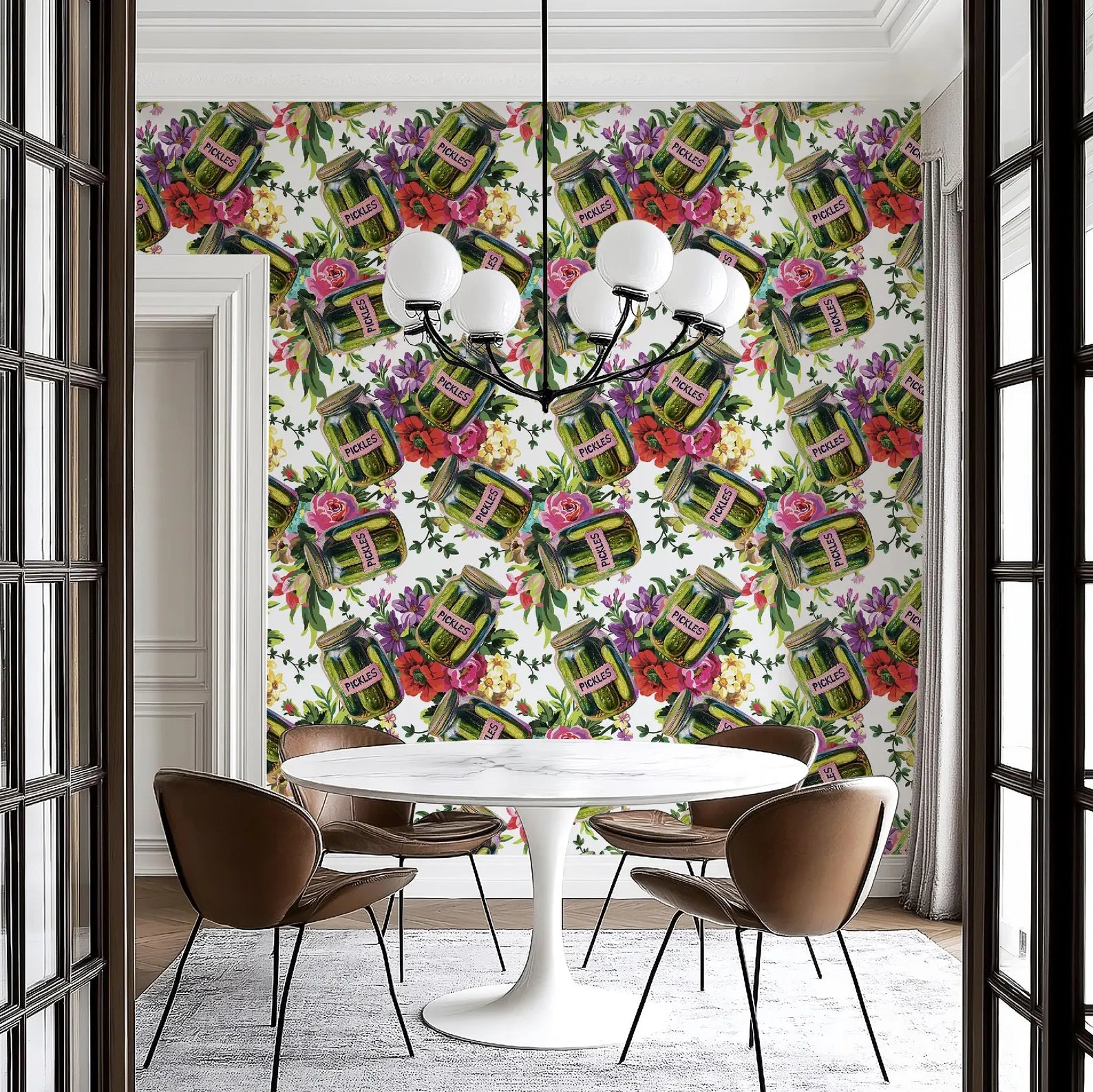 Pickle Lover's Floral Wallpaper