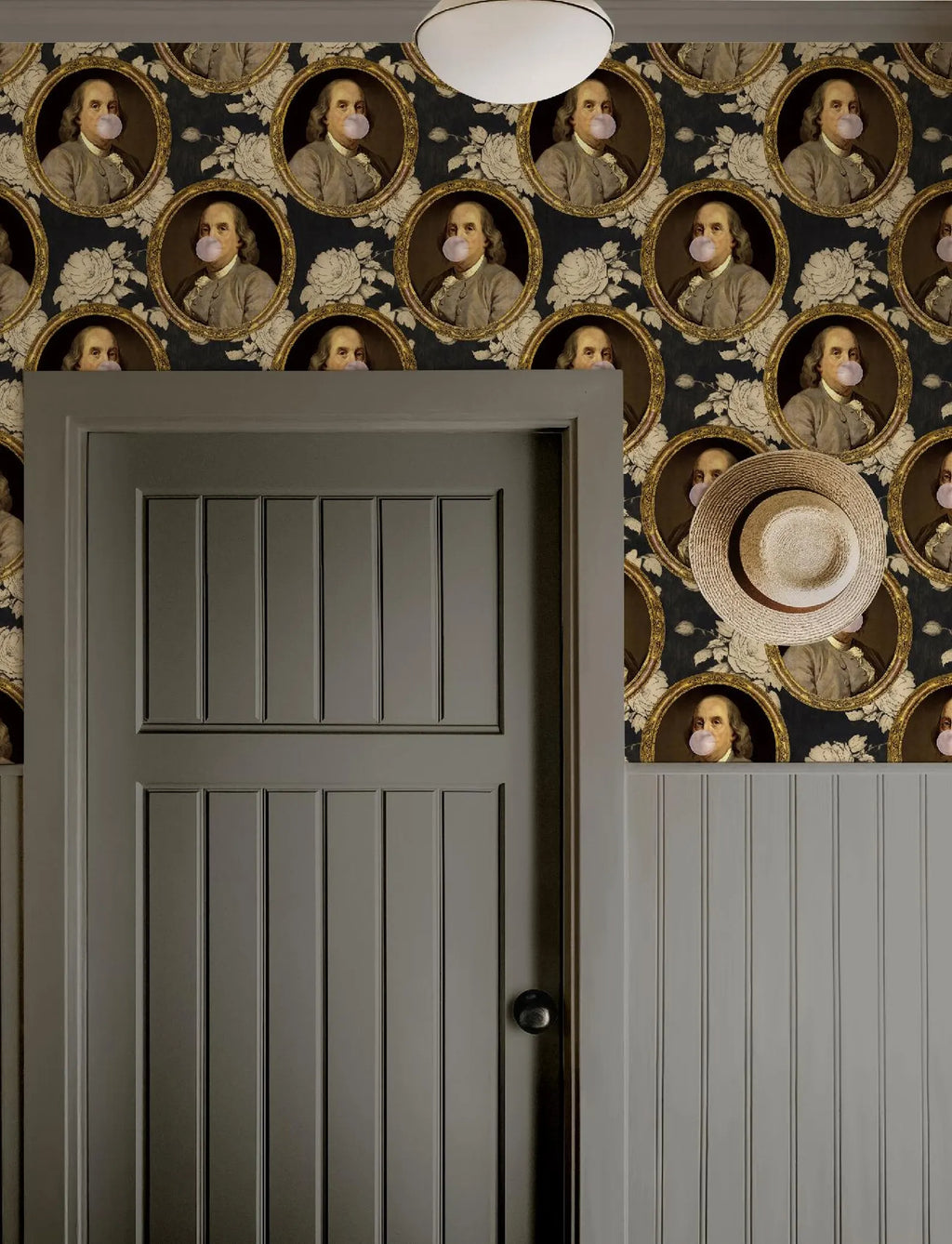 Benjamin Franklin Bubble Gum Floral Funny Wallpaper