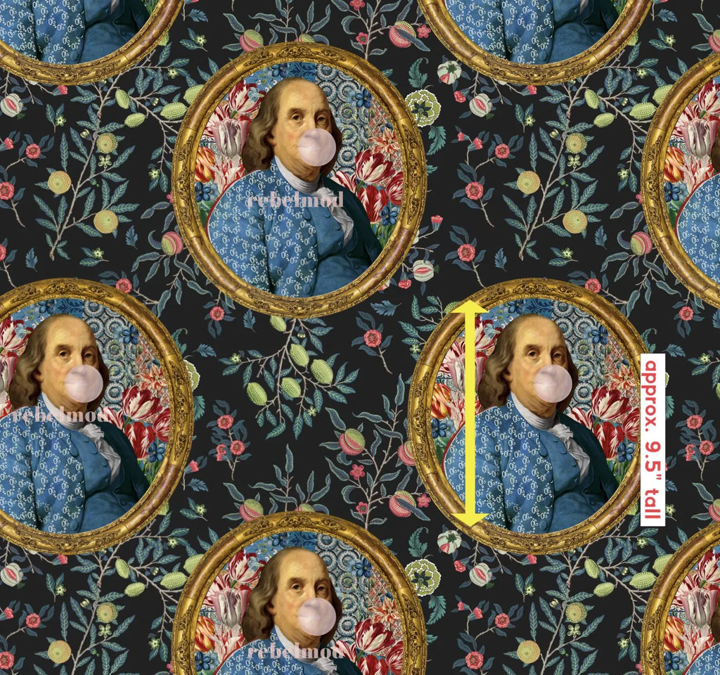 Benjamin Franklin Bubble Gum Colorful Floral Funny Wallpaper
