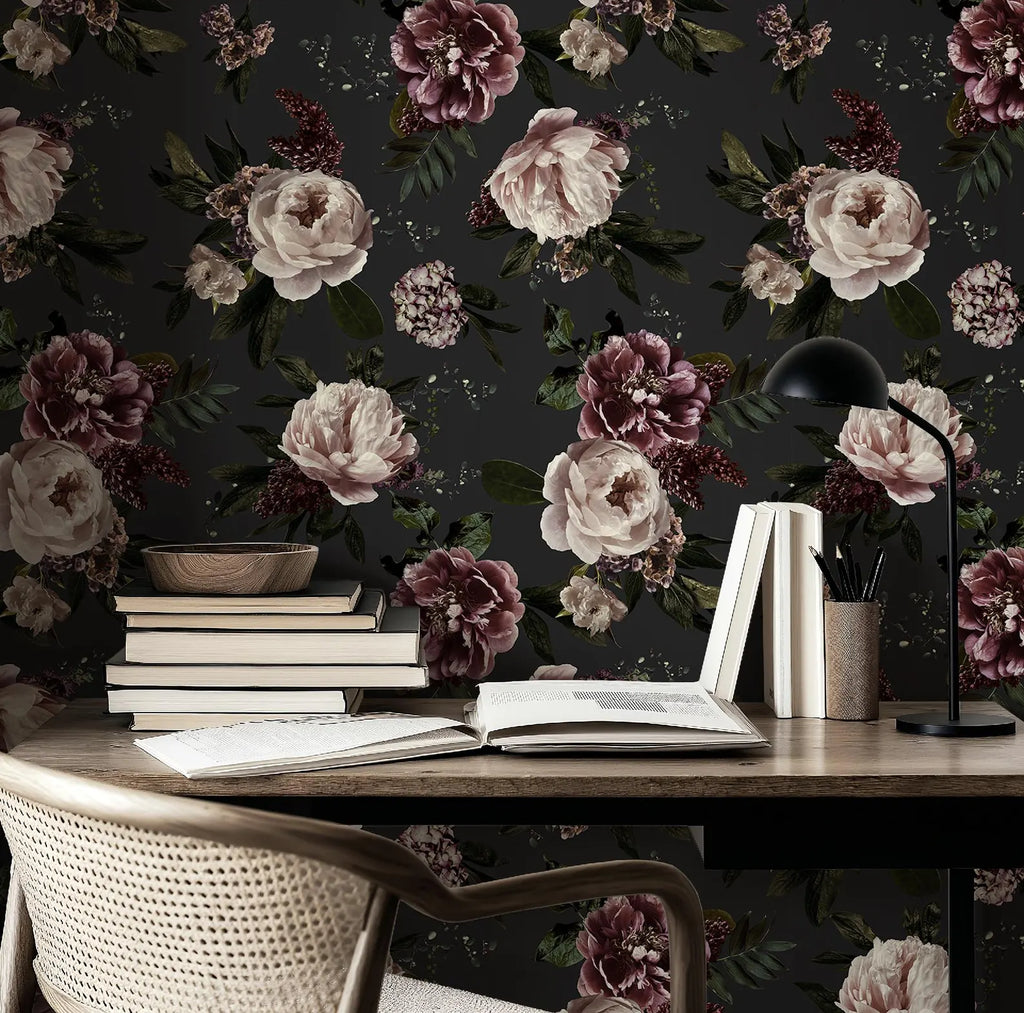 Moody Floral Botanical Wallpaper