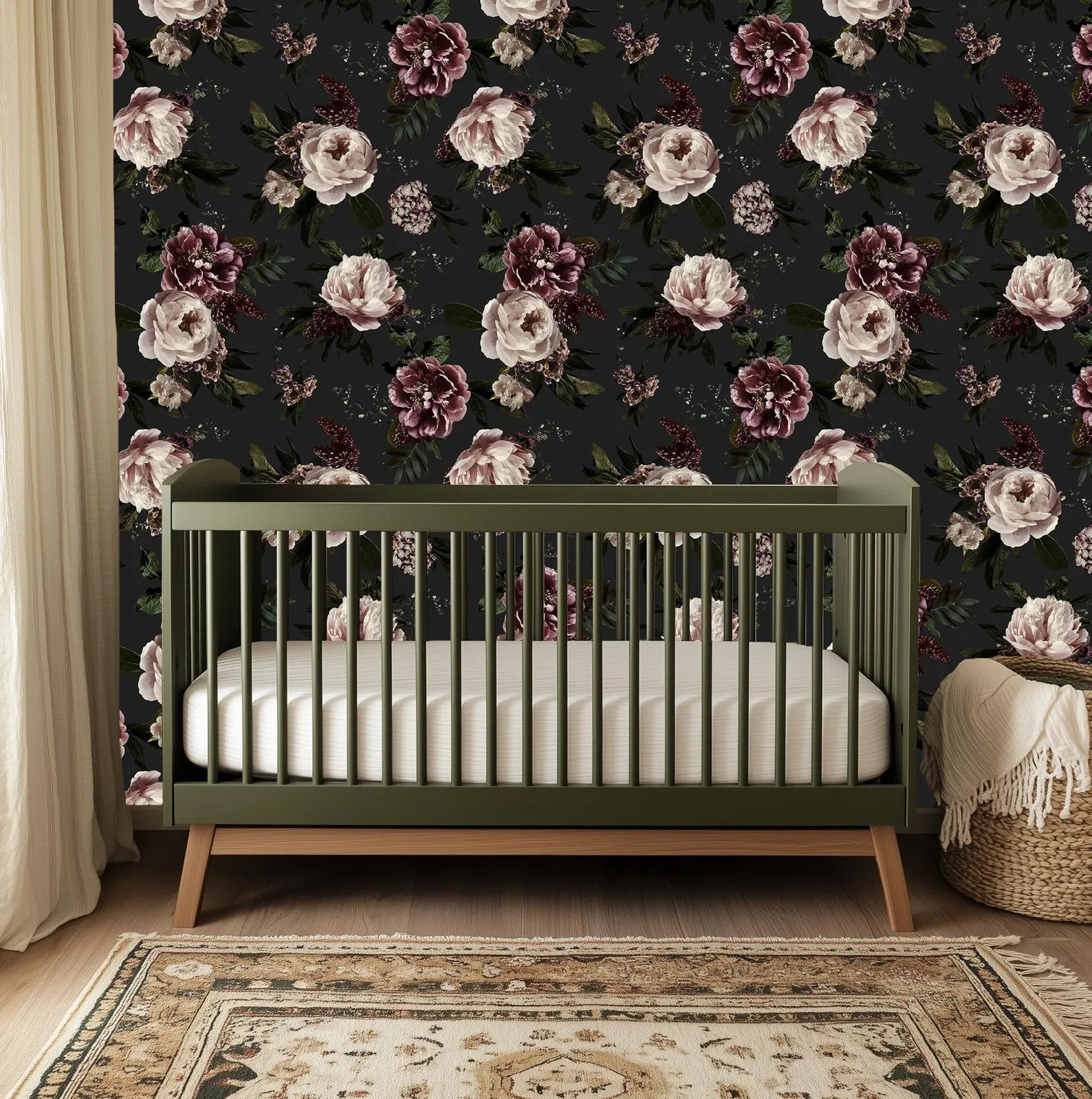 Moody Floral Botanical Wallpaper