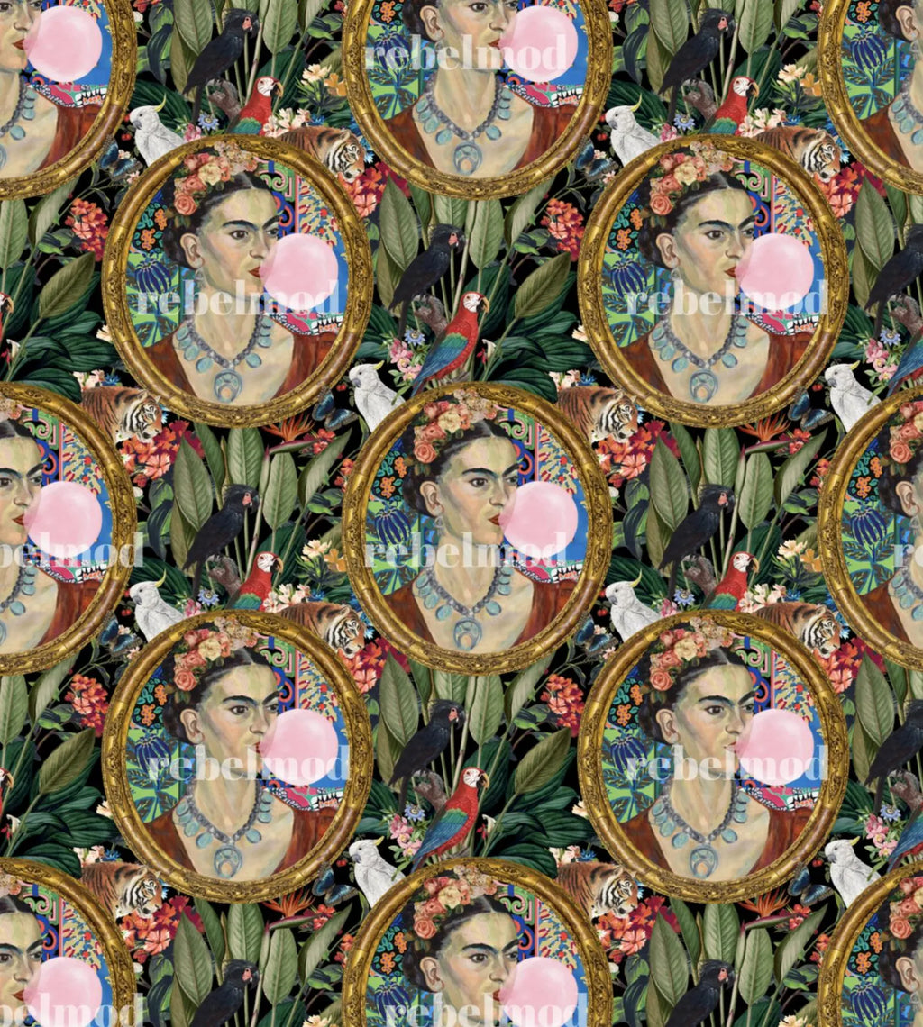 Frida Kahlo Inspired Boho Botanical Tropical Wallpaper - Medium