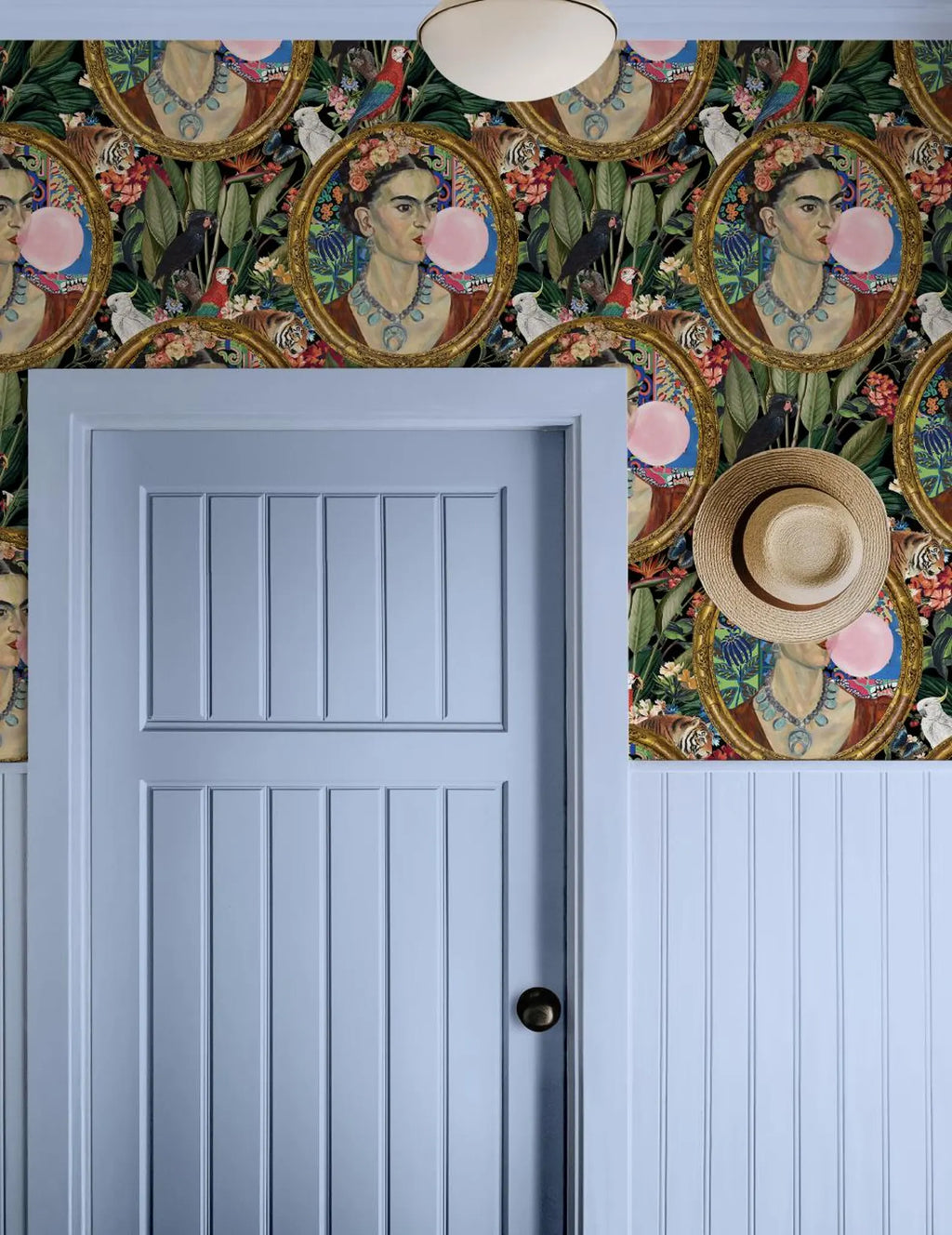 Frida Kahlo Inspired Boho Botanical Tropical Wallpaper