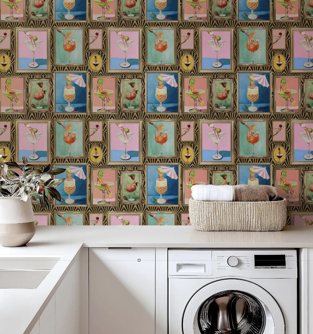 Mid-Century Retro Bar Cocktail Lounge Wallpaper - Small