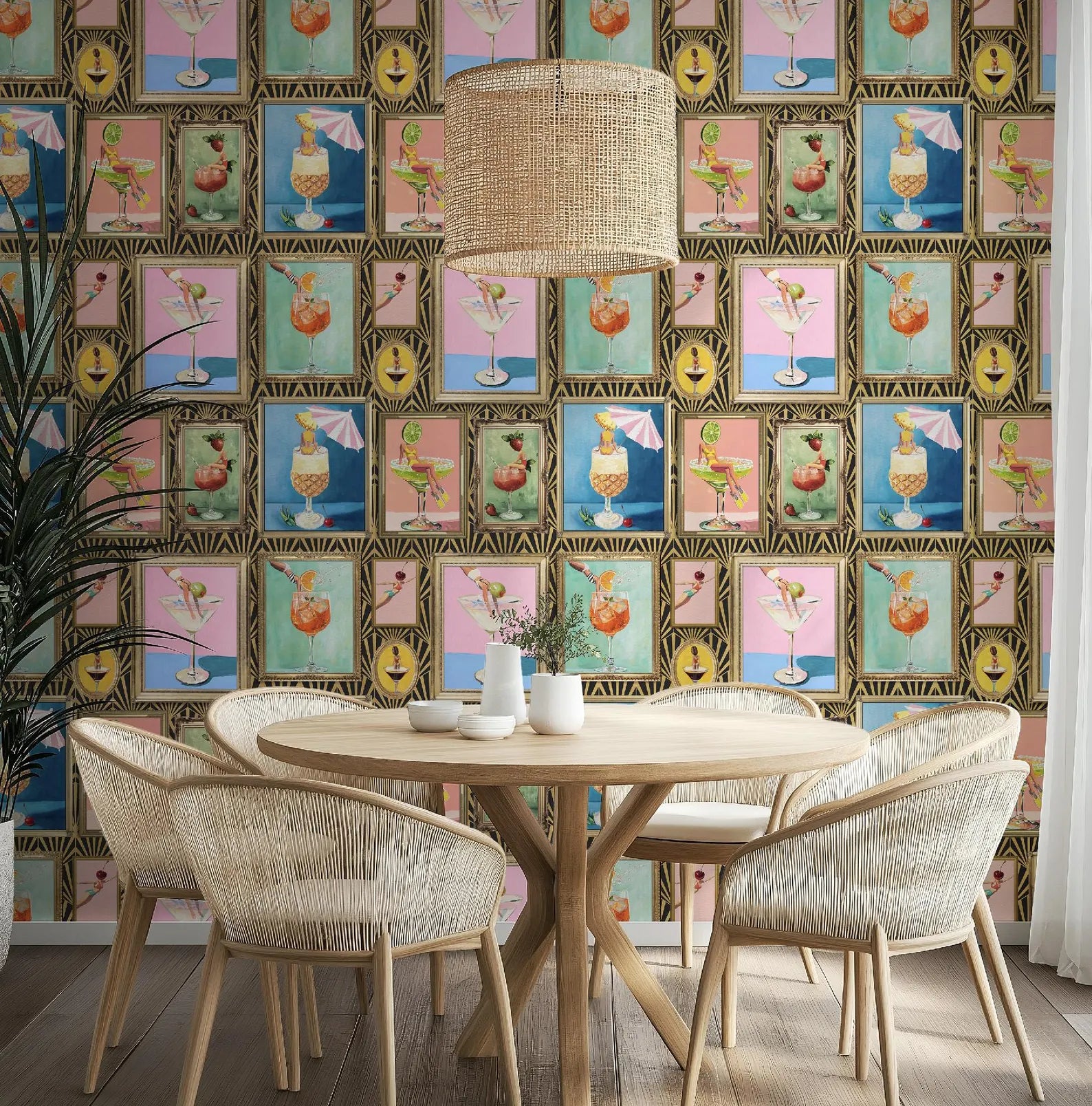 Mid-Century Retro Bar Cocktail Lounge Wallpaper - Small