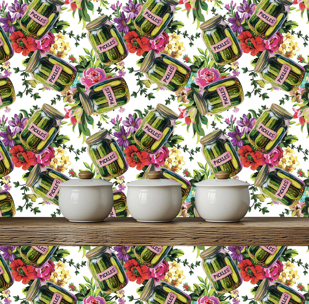 Pickle Lover's Floral Wallpaper
