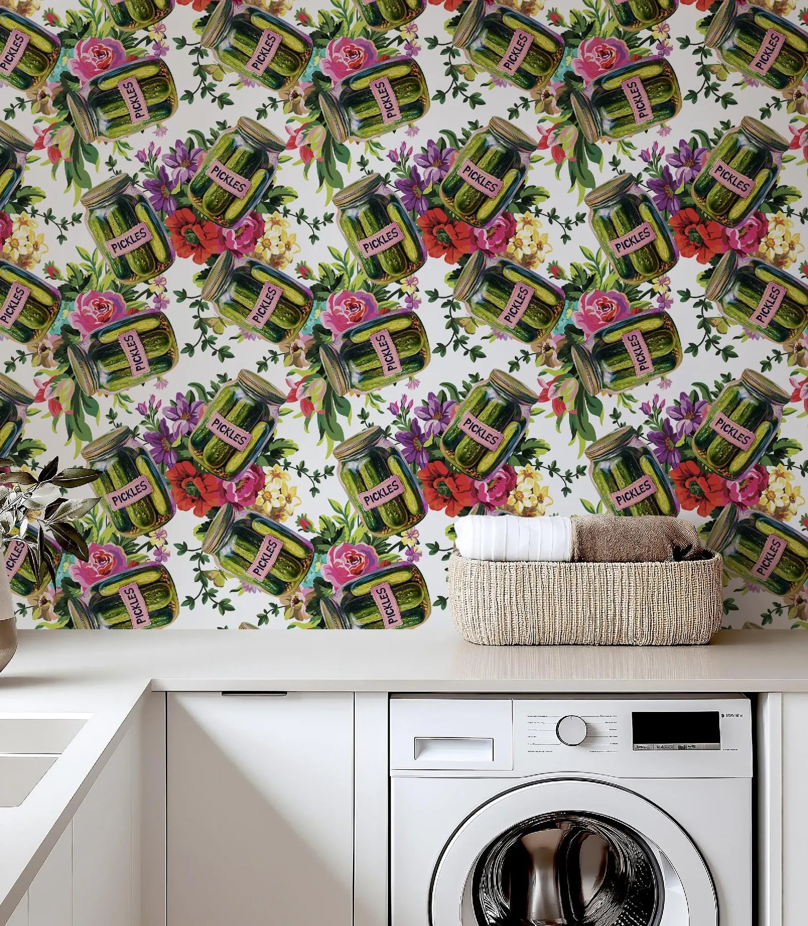 Pickle Lover's Floral Wallpaper