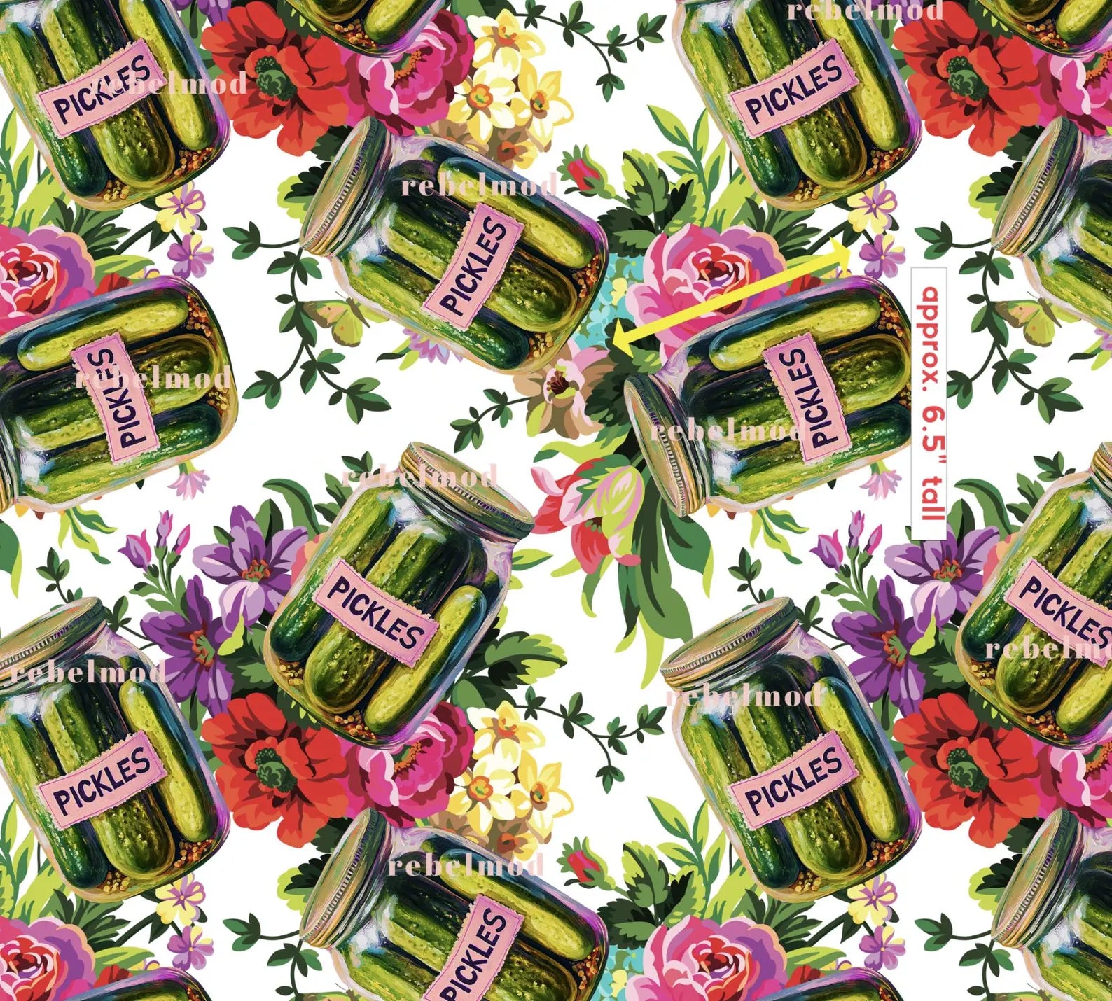 Pickle Lover's Floral Wallpaper