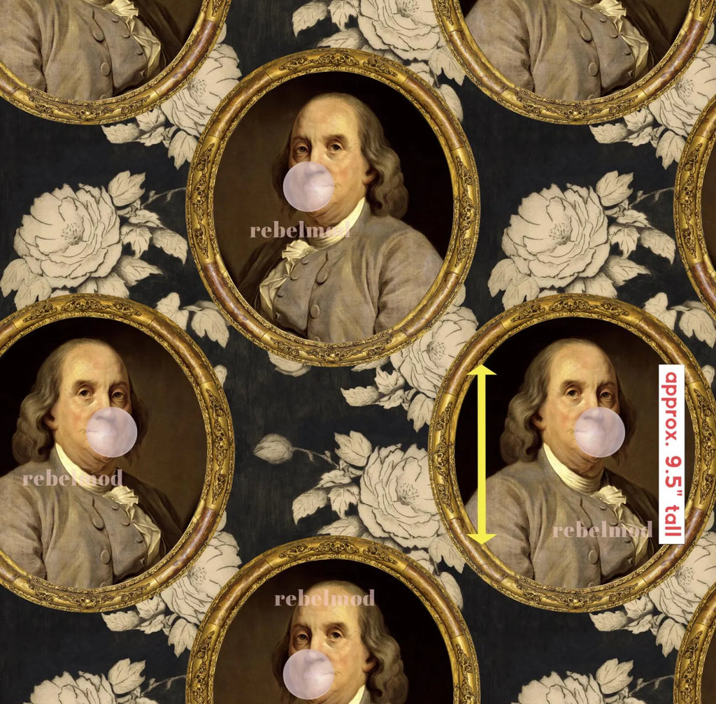 Benjamin Franklin Bubble Gum Floral Funny Wallpaper