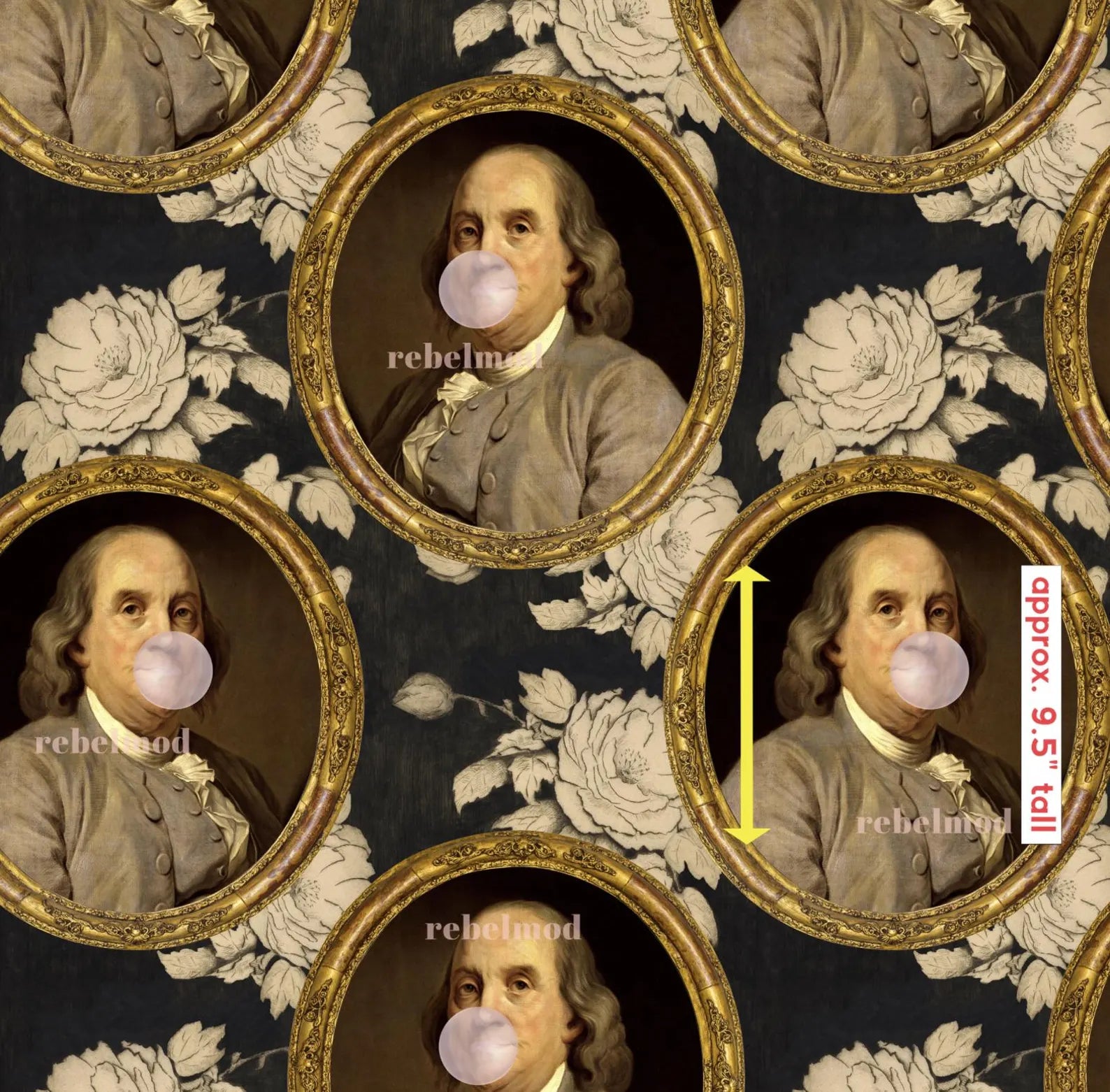 Benjamin Franklin Bubble Gum Floral Funny Wallpaper