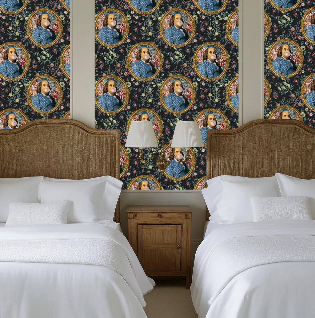Benjamin Franklin Bubble Gum Colorful Floral Funny Wallpaper