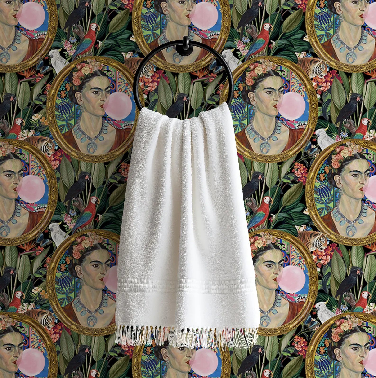 Frida Kahlo Inspired Boho Botanical Tropical Wallpaper - Medium