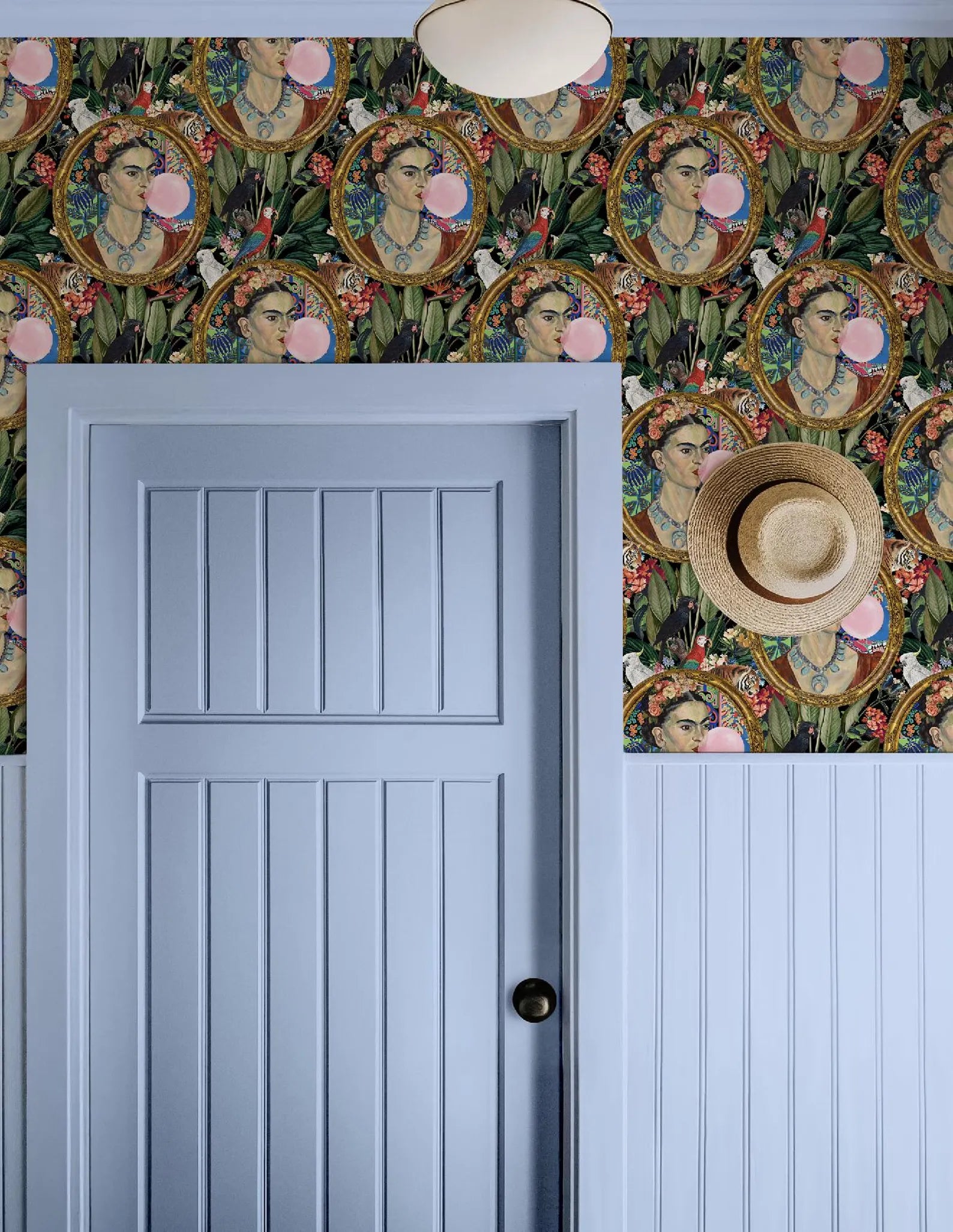 Frida Kahlo Inspired Boho Botanical Tropical Wallpaper - Medium