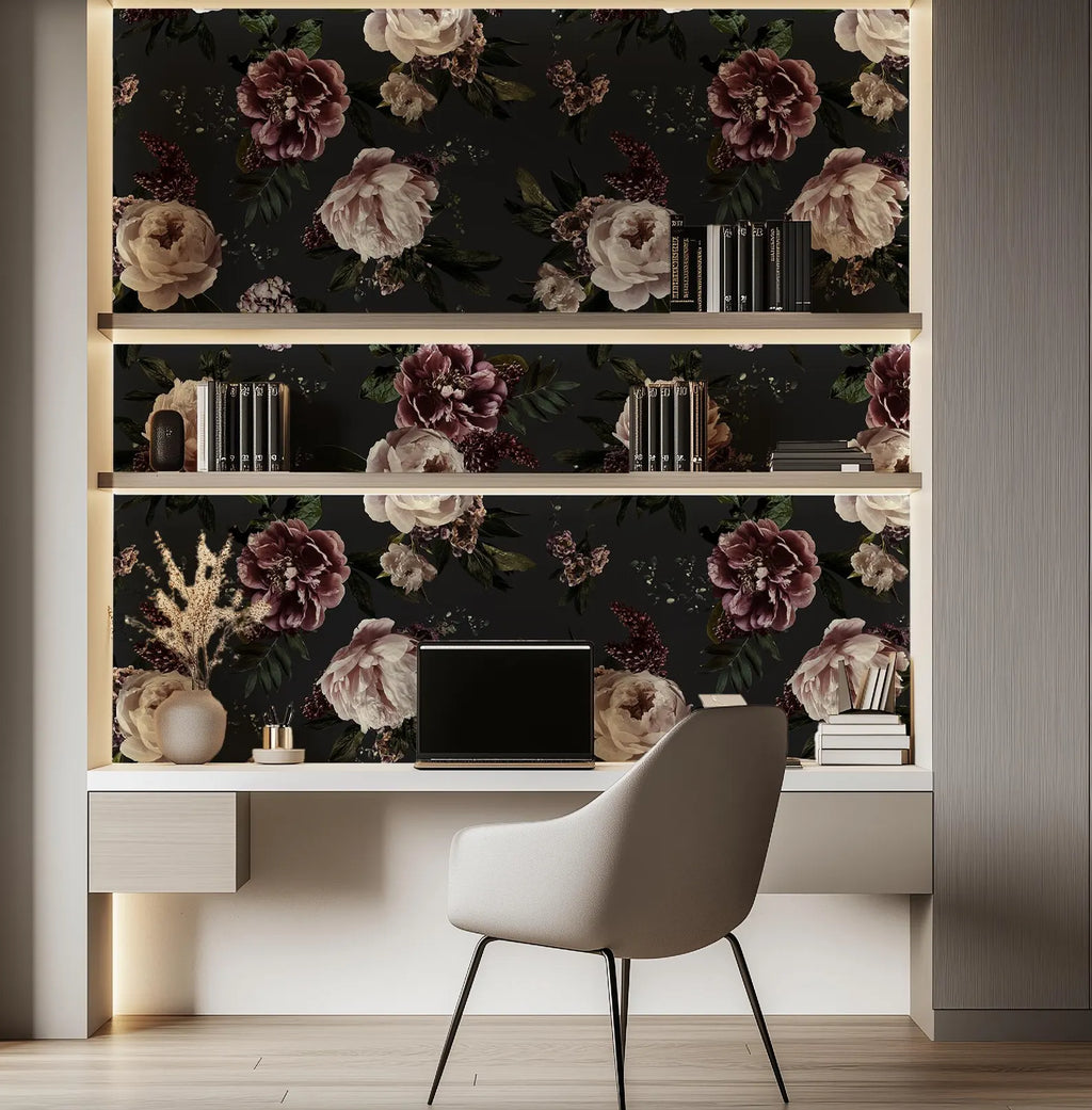 Moody Floral Botanical Wallpaper