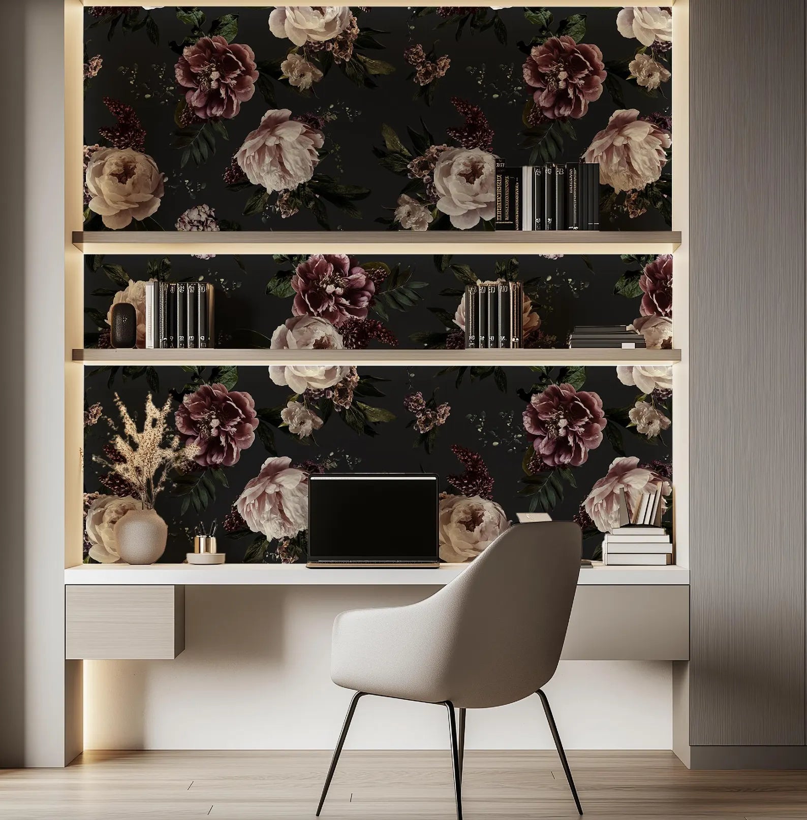 Moody Floral Botanical Wallpaper