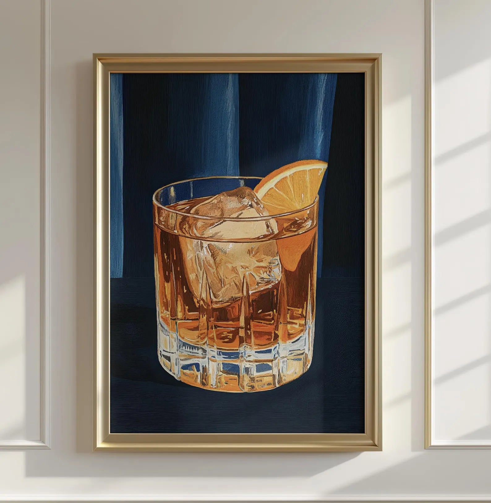 Vintage Whiskey Sour Cocktail Art Print - Mid-Century Bar Illustration, Bourbon Drink Wall Decor
