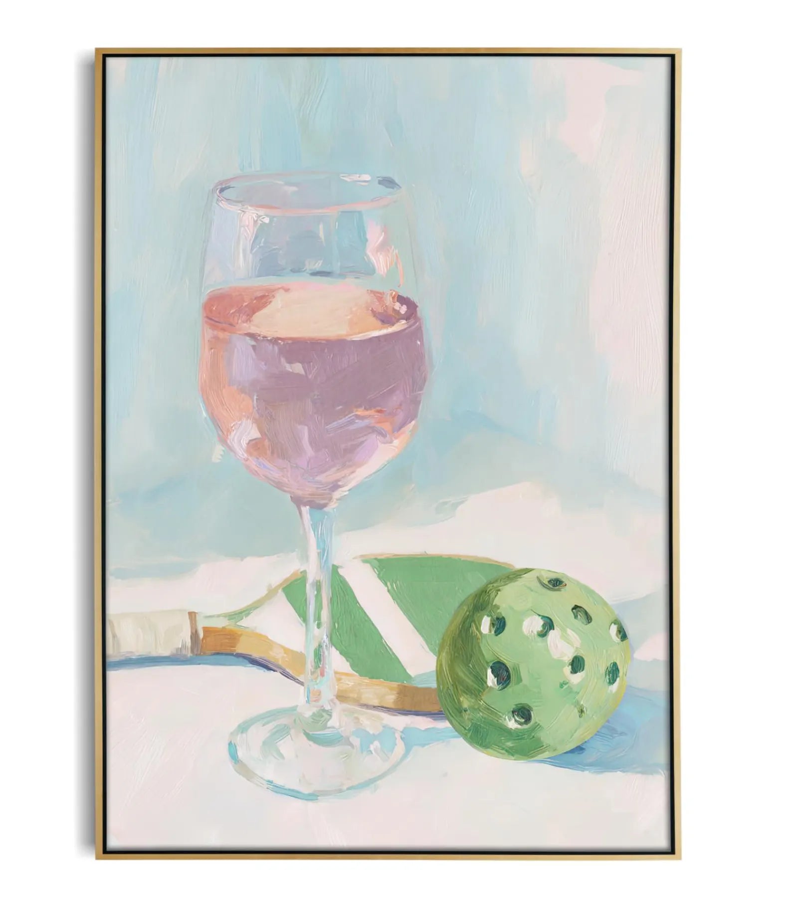 Whimsical Pickleball and Wine Art Print: Playful Sports Bar Decor, Kitchen Poster, Gift for Enthusiasts