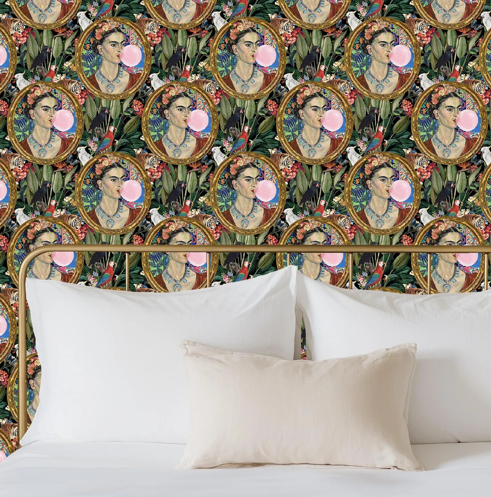 Frida Kahlo Inspired Boho Botanical Tropical Wallpaper - Medium