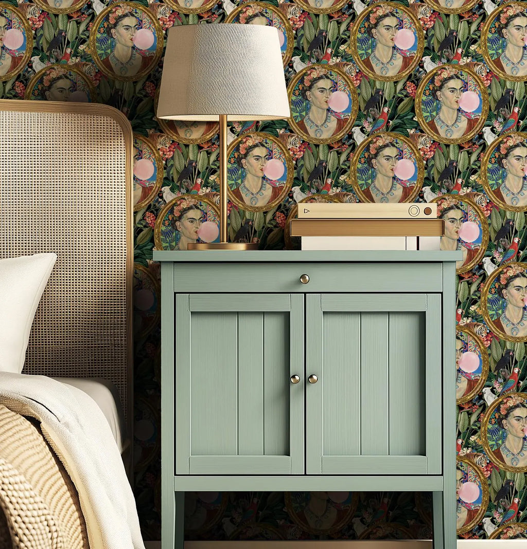 Frida Kahlo Inspired Boho Botanical Tropical Wallpaper - Medium