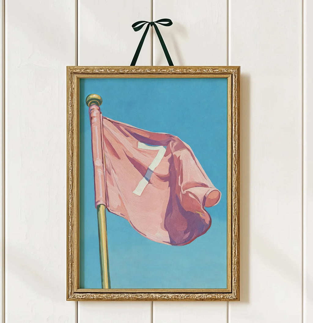 Elegant Seventh Hole Golf Art Print: Preppy Palm Beach Decor for Country Club, Office, or Bar Cart