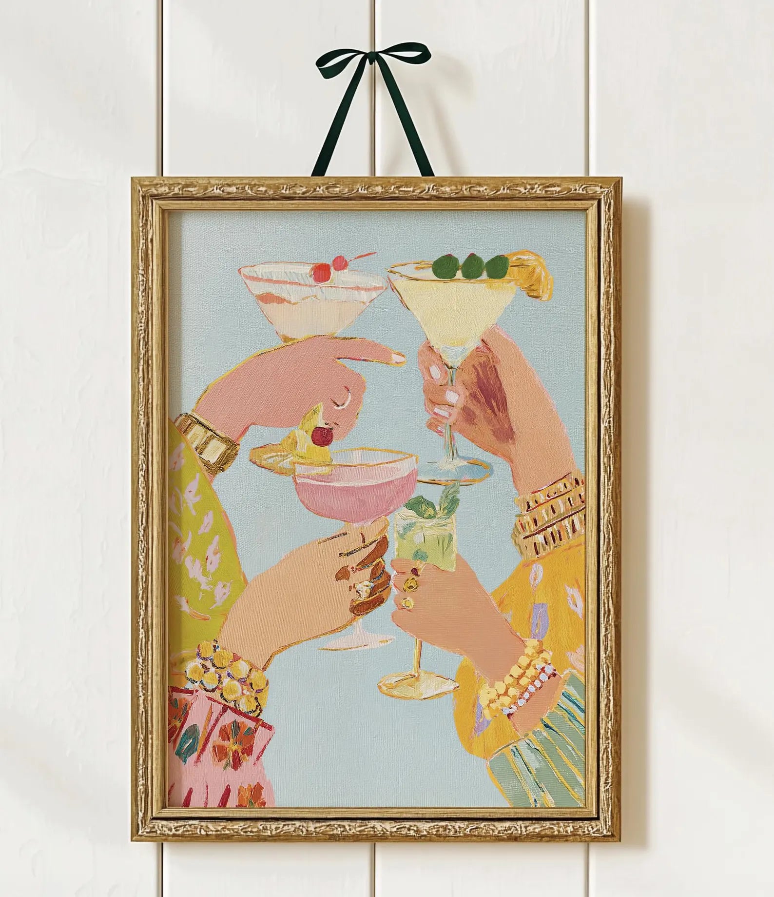 Stylish Cocktail Bar Print: Preppy Girls Night Out Martini Artwork for Home Decor