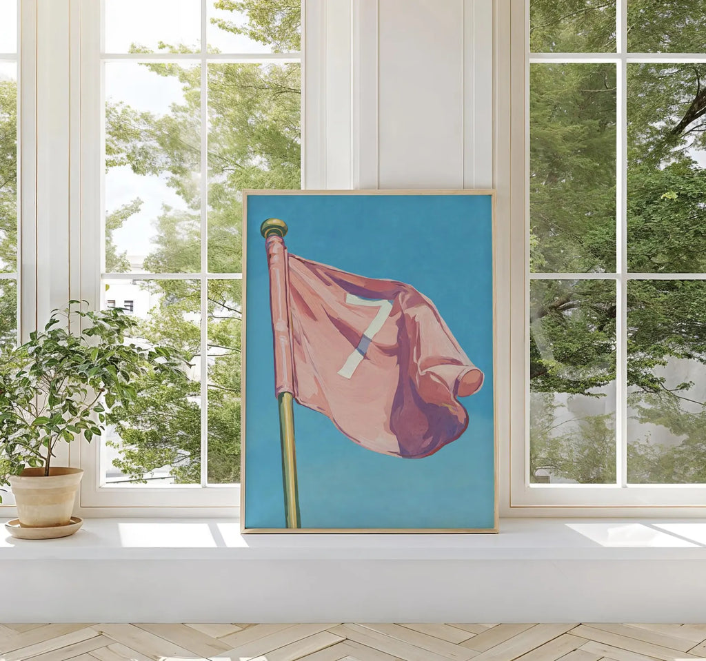 Elegant Seventh Hole Golf Art Print: Preppy Palm Beach Decor for Country Club, Office, or Bar Cart