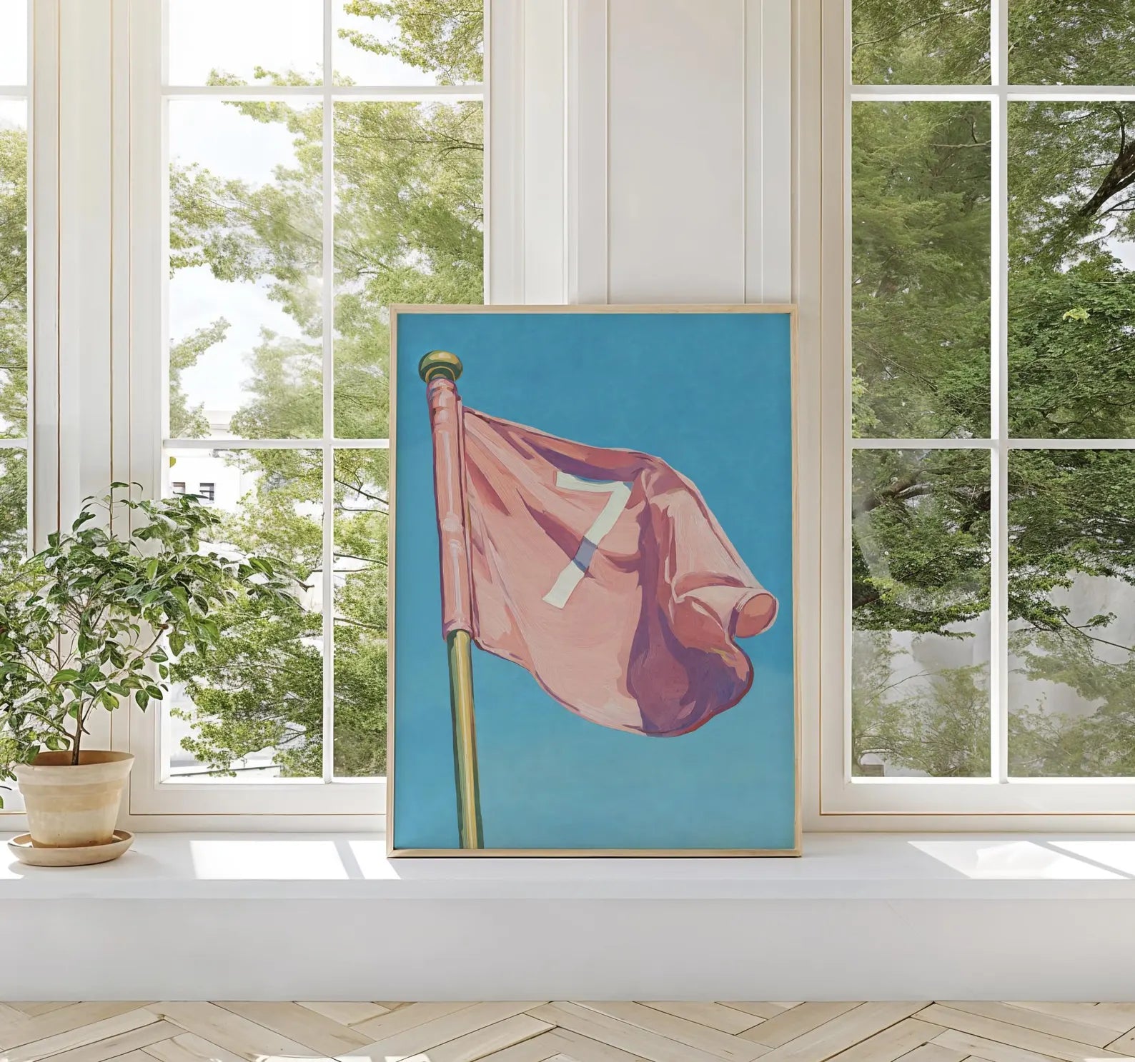 Elegant Seventh Hole Golf Art Print: Preppy Palm Beach Decor for Country Club, Office, or Bar Cart