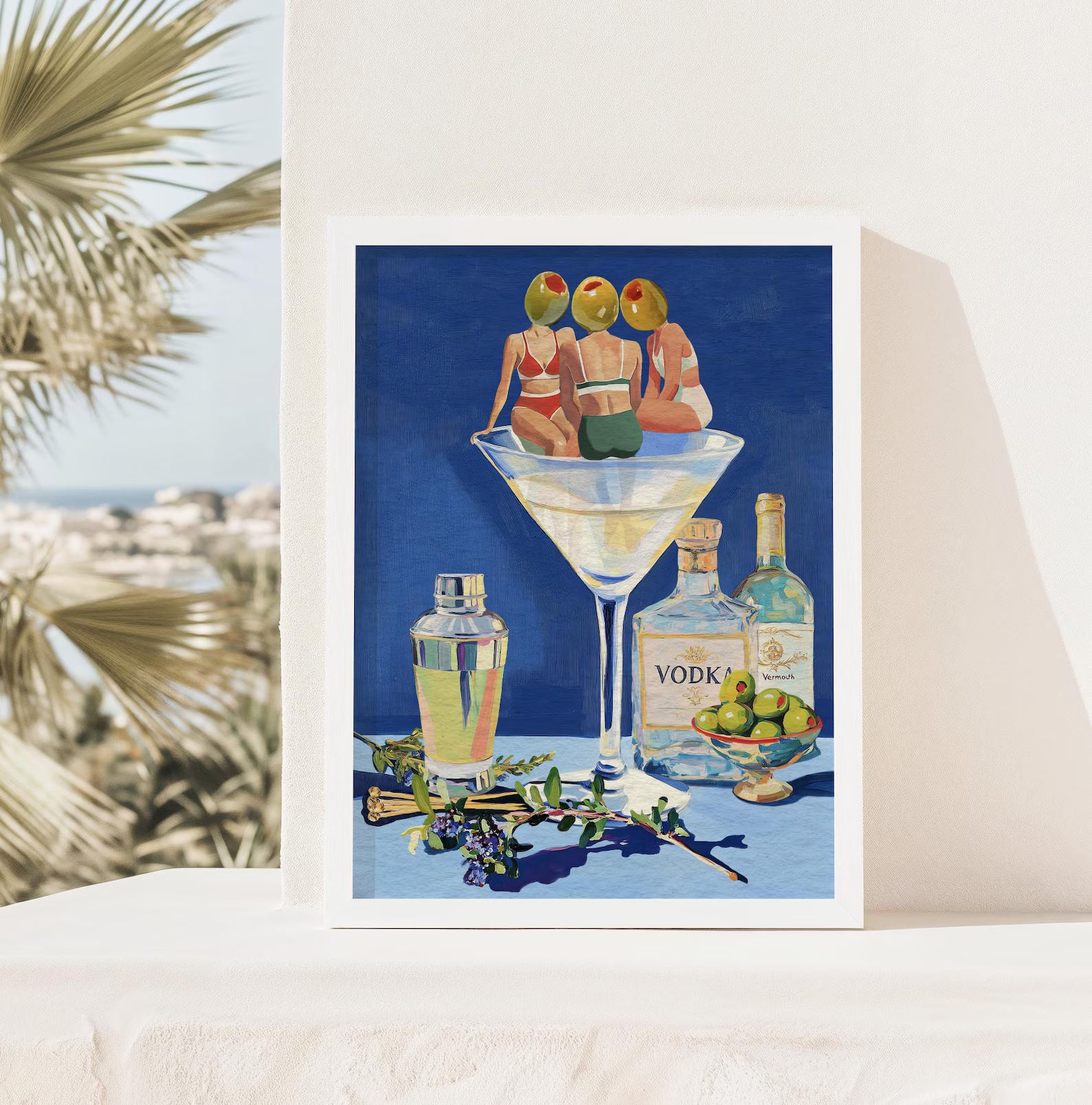 Vintage Dirty Martini Bar Print - Retro Cocktail Wall Art for Home Bar & Kitchen Decor